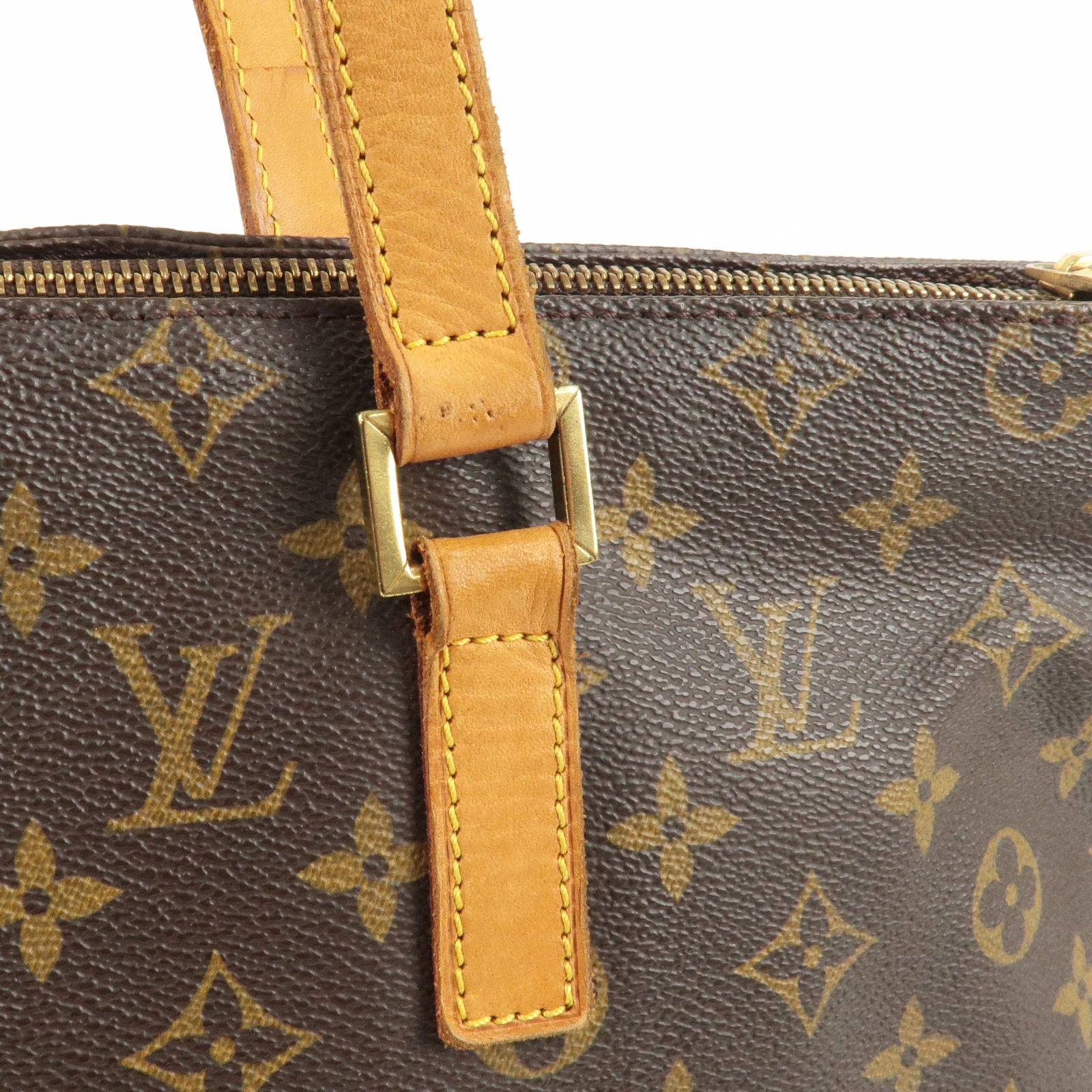 Louis Vuitton Womens Cabas Mezzo Brown Monogram Canvas M51151 Tote Handbag