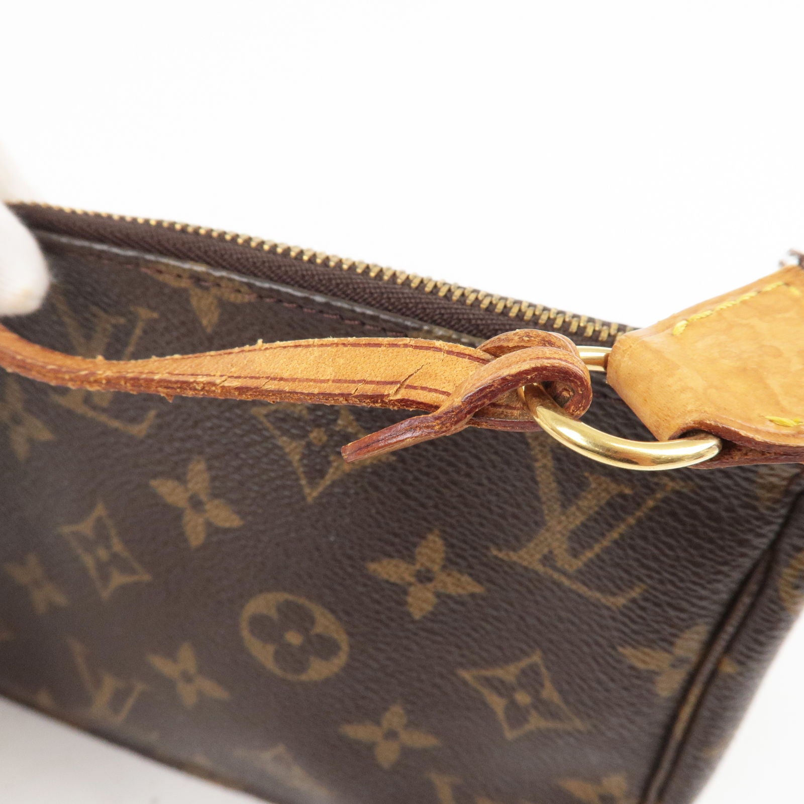 LOUIS VUITTON Grenade V Monogram Canvas Accessories Pochette Bag Brown