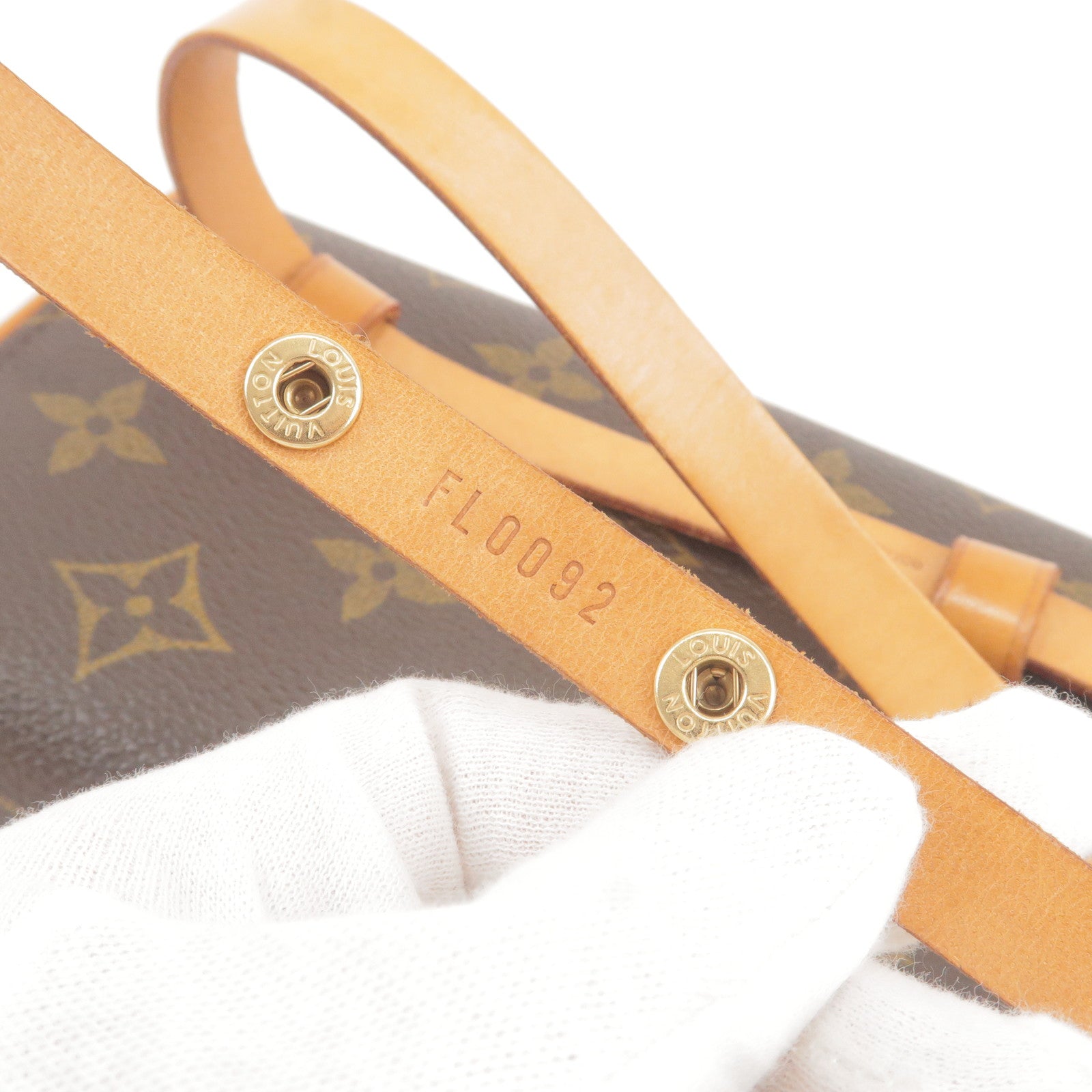 LOUIS VUITTON Leather Strap For Pochette Florentine XS Beige