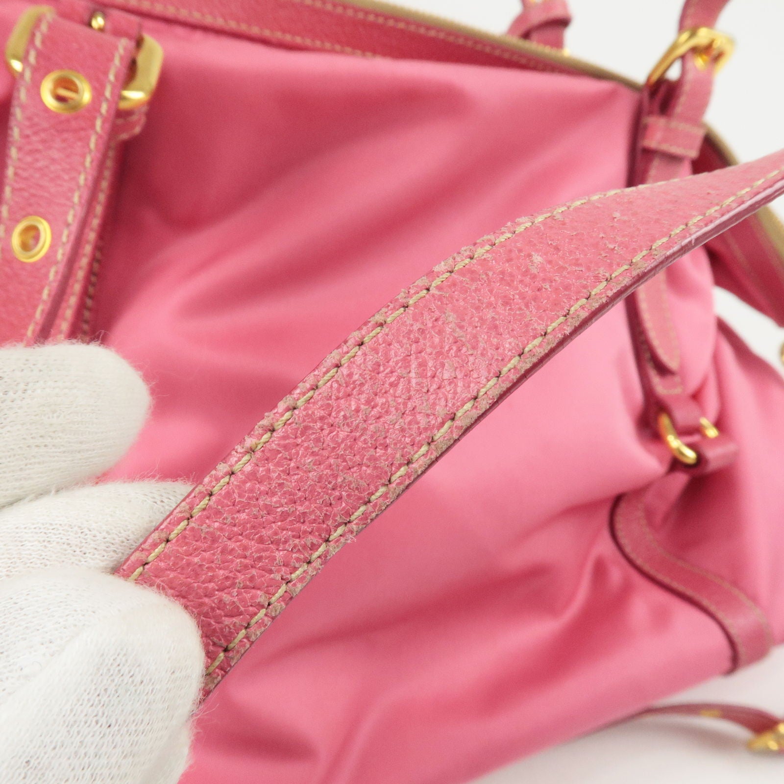 Bag - Nylon - Bag - 2Way - Logo - Bag - Hand - Pink – dct - Prada