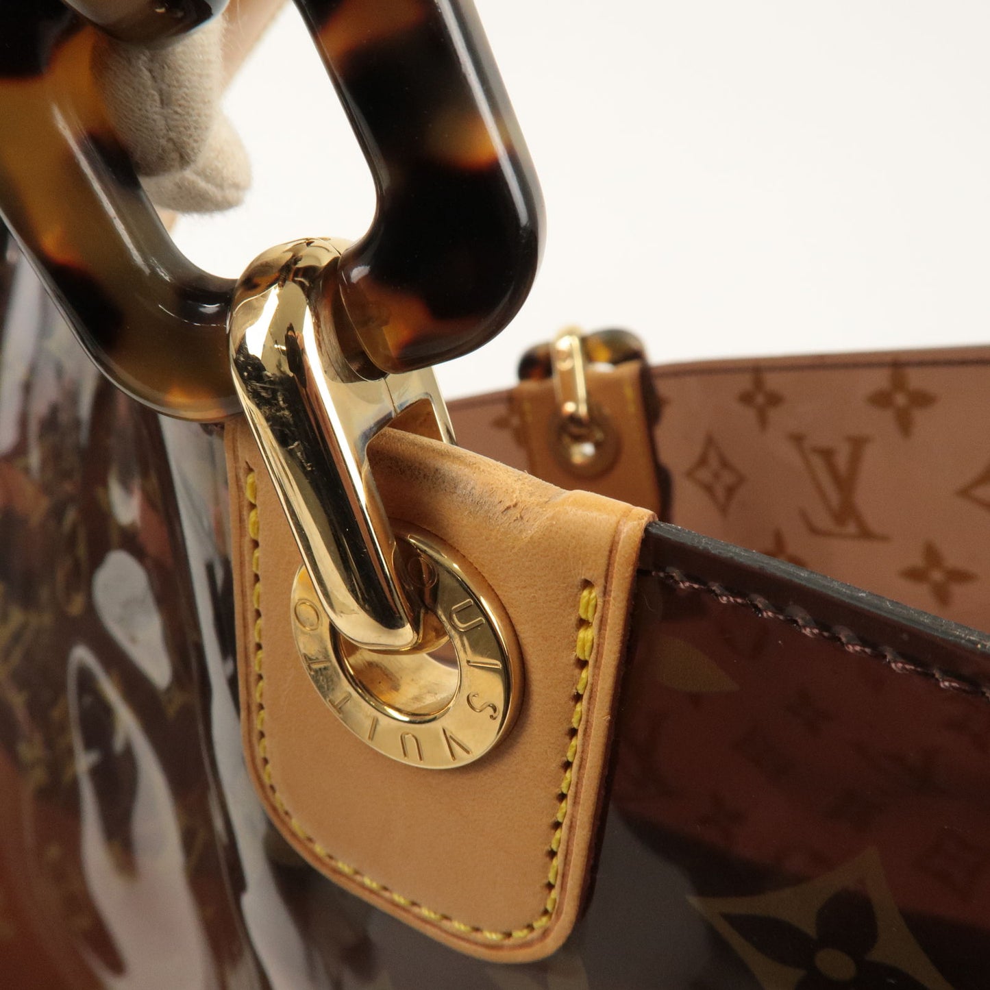 Louis Vuitton LOUIS VUITTON Monogram Vinyl Cover Ambre GM Tote Bag Leather  Brown M92500 Cabas