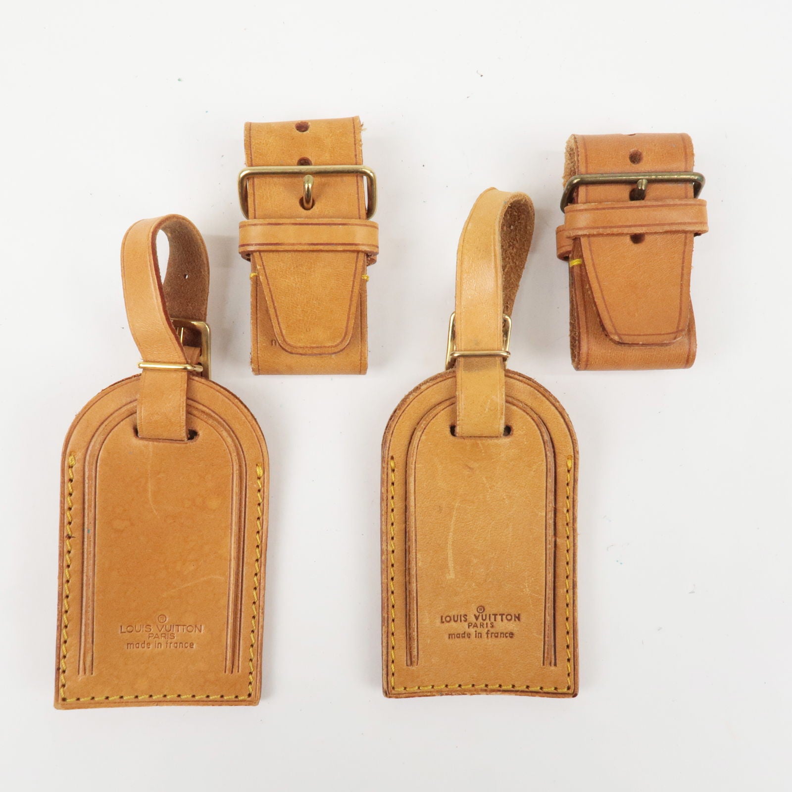 Vintage Louis Vuitton Luggage Tag and Poignier in Vachetta Leather