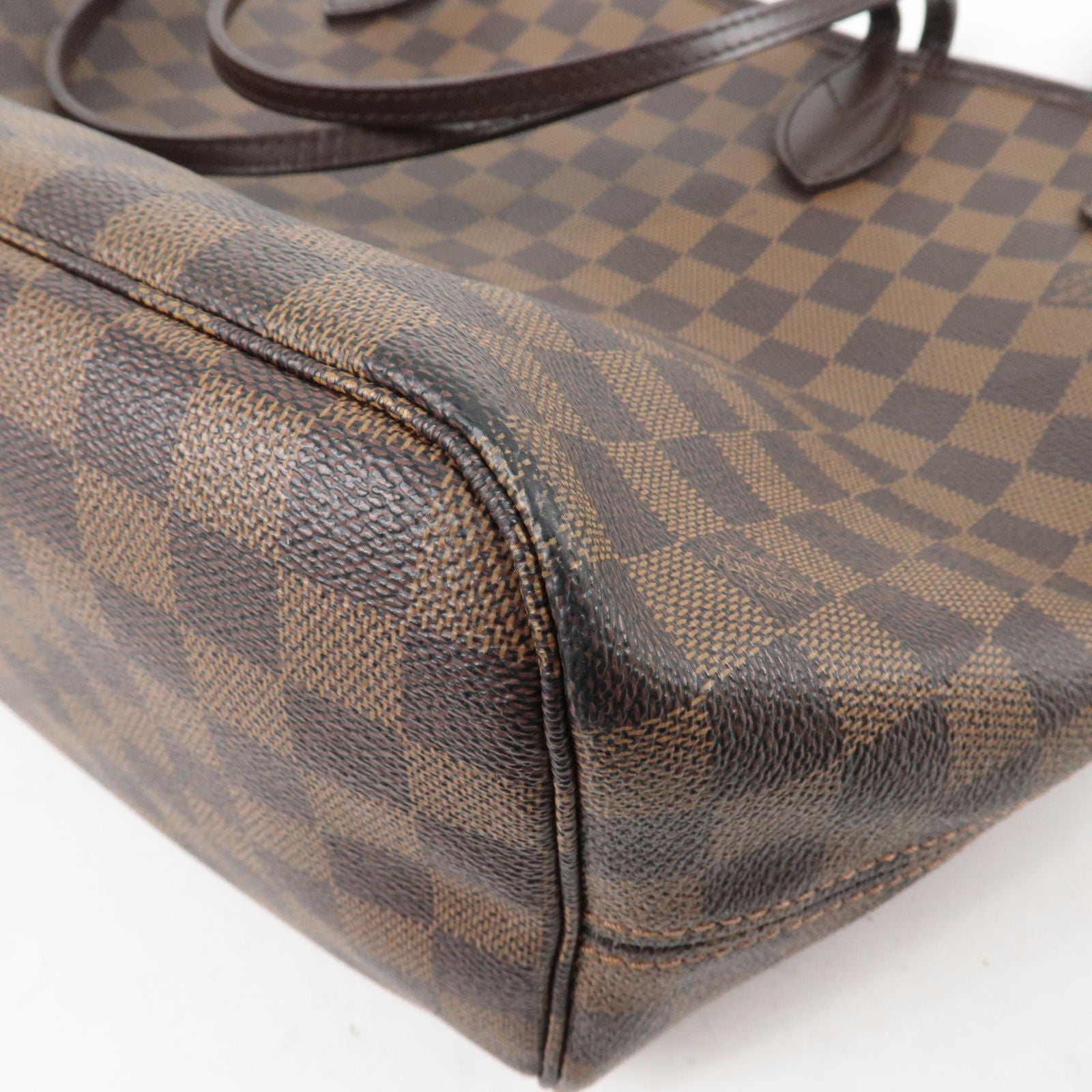 LOUIS VUITTON Neverfull MM Damier Ebene Pochette Wristlet Pouch Brown