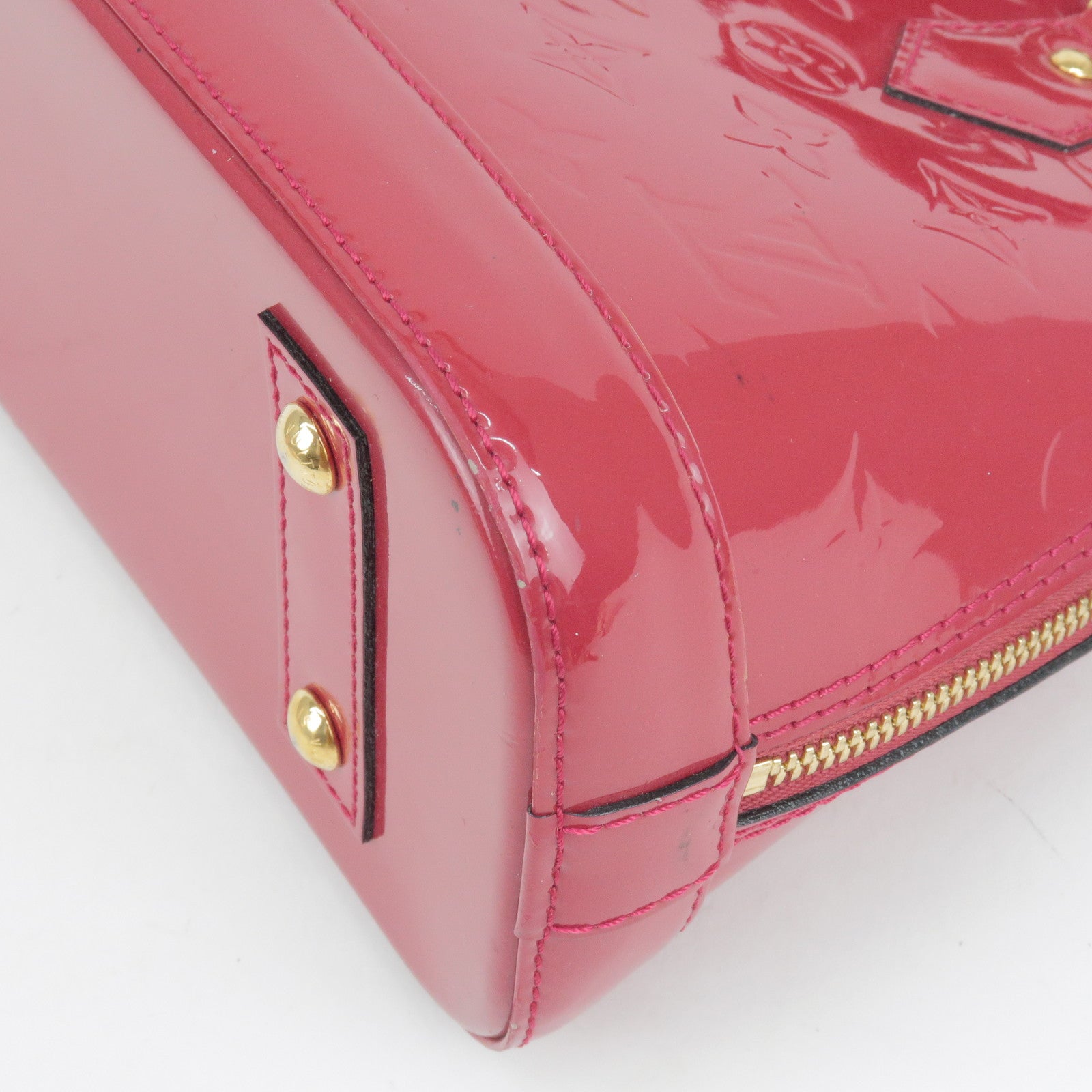 Louis Vuitton Alma Vernis Bb Rose Indien Red Patent Leather