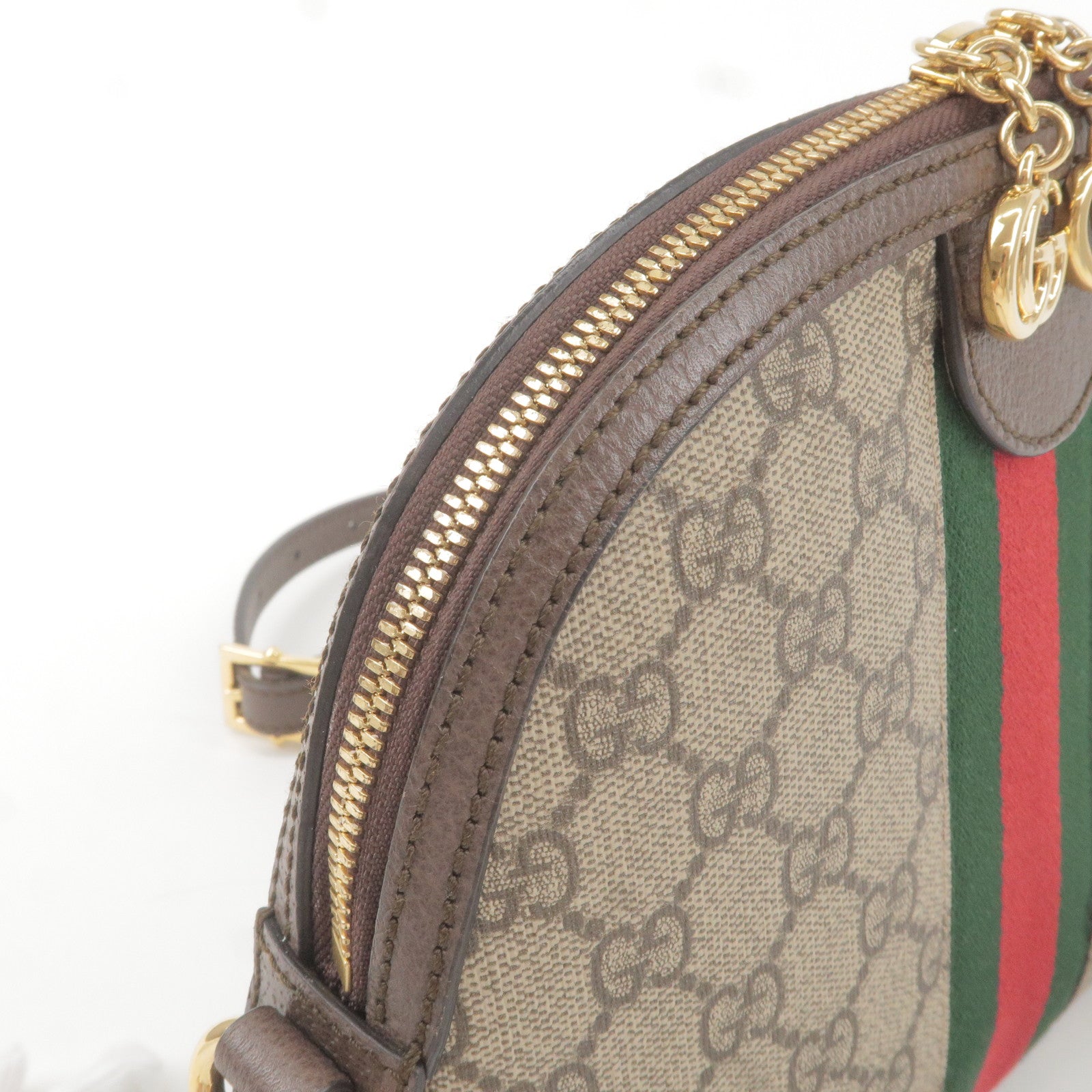 Gucci Ophidia Apple Round GG Supreme Monogram Crossbody Bag