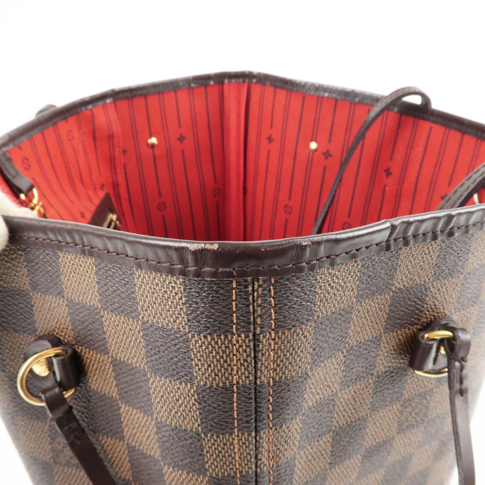 LOUIS VUITTON Neverfull GM Damier Ebene Tote Shoulder Bag Brown