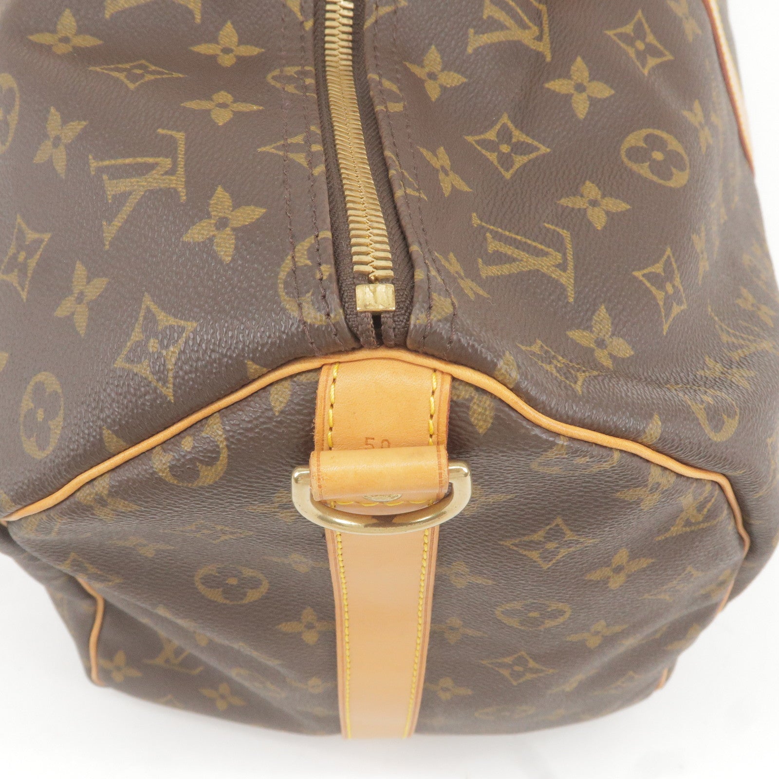 Louis Vuitton Keepall 50 Bandouliere Monogram with Red Coquelicot