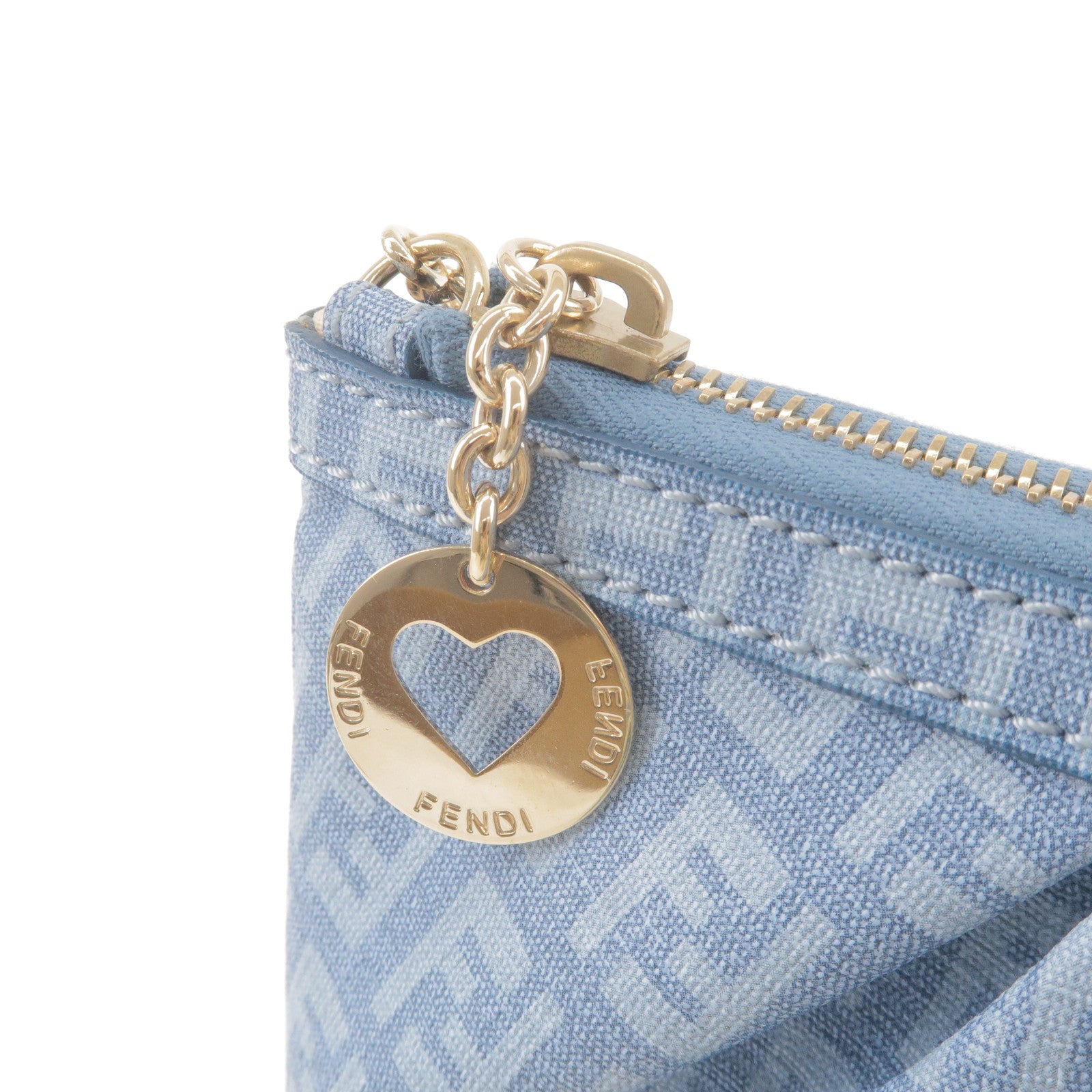 Fendi Zucchino Mini Pochette & Card Holder  Fendi mini, Fendi micro  peekaboo, Leather coin purse