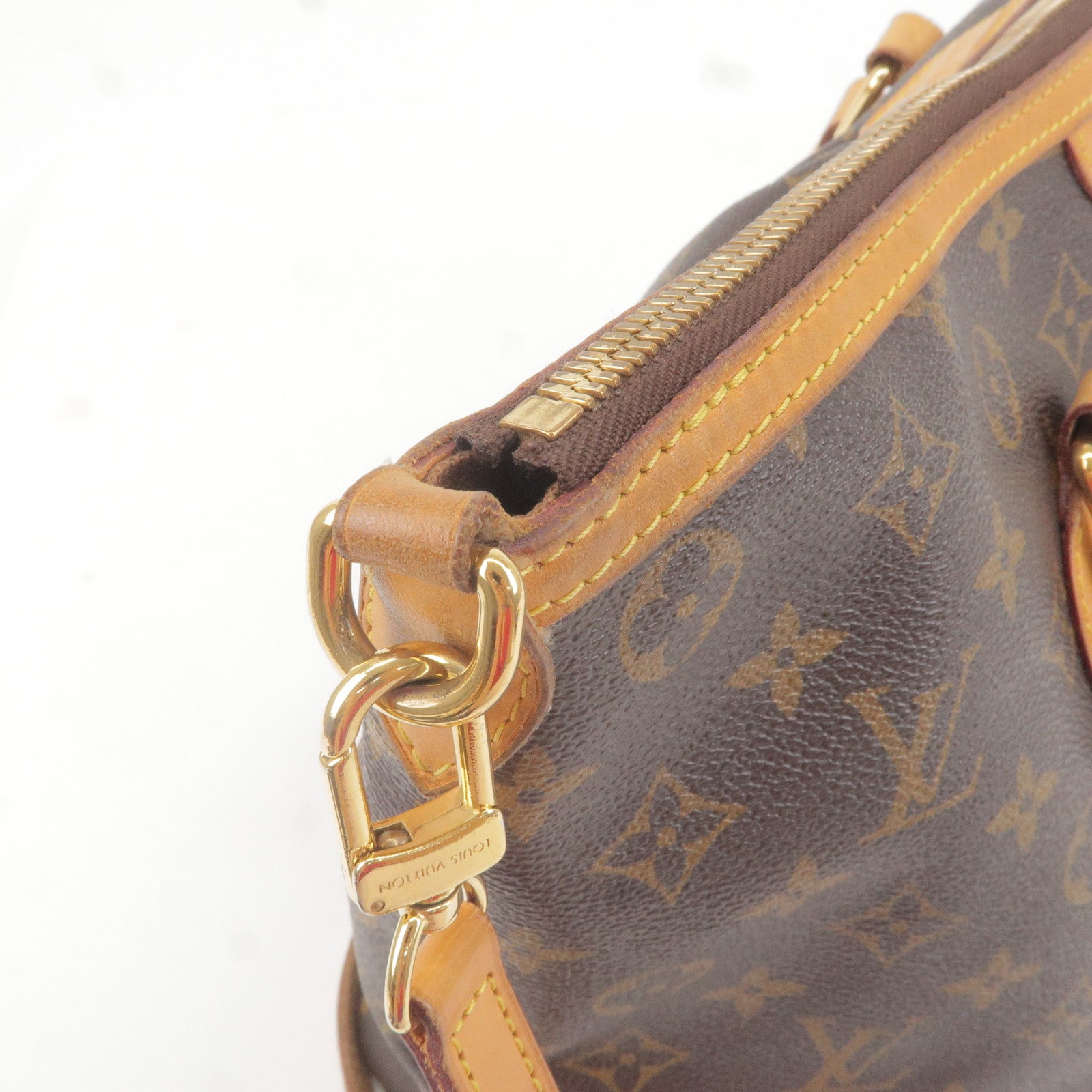 Hand - M40145 – dct - Louis Vuitton Alma handbag in brown monogram canvas  and red leather - Palermo - 2Way - ep_vintage luxury Store - Louis - PM -  Vuitton - Bag - Monogram