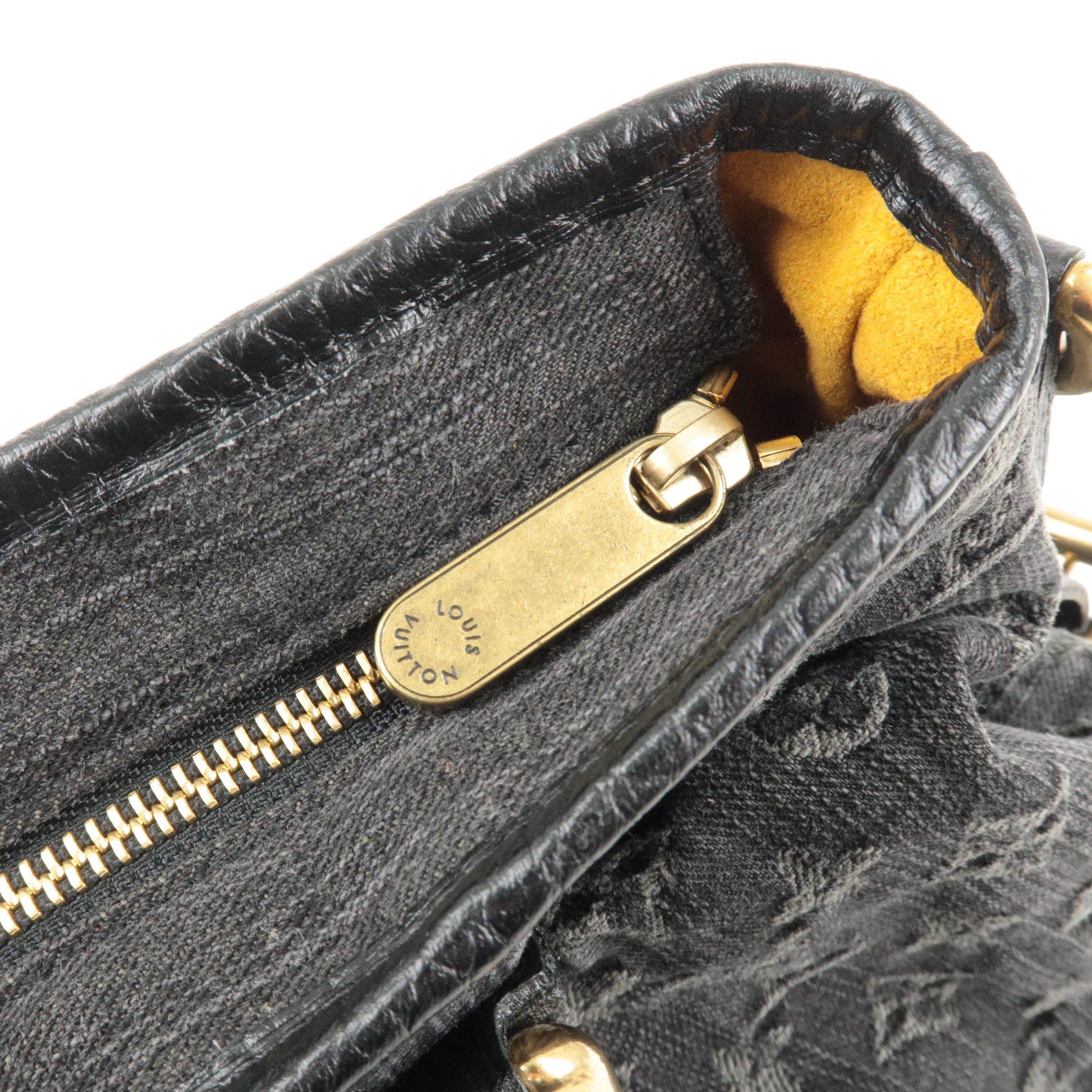 Louis Vuitton Denim Noir Monogram Mahina XS Hobo Bag