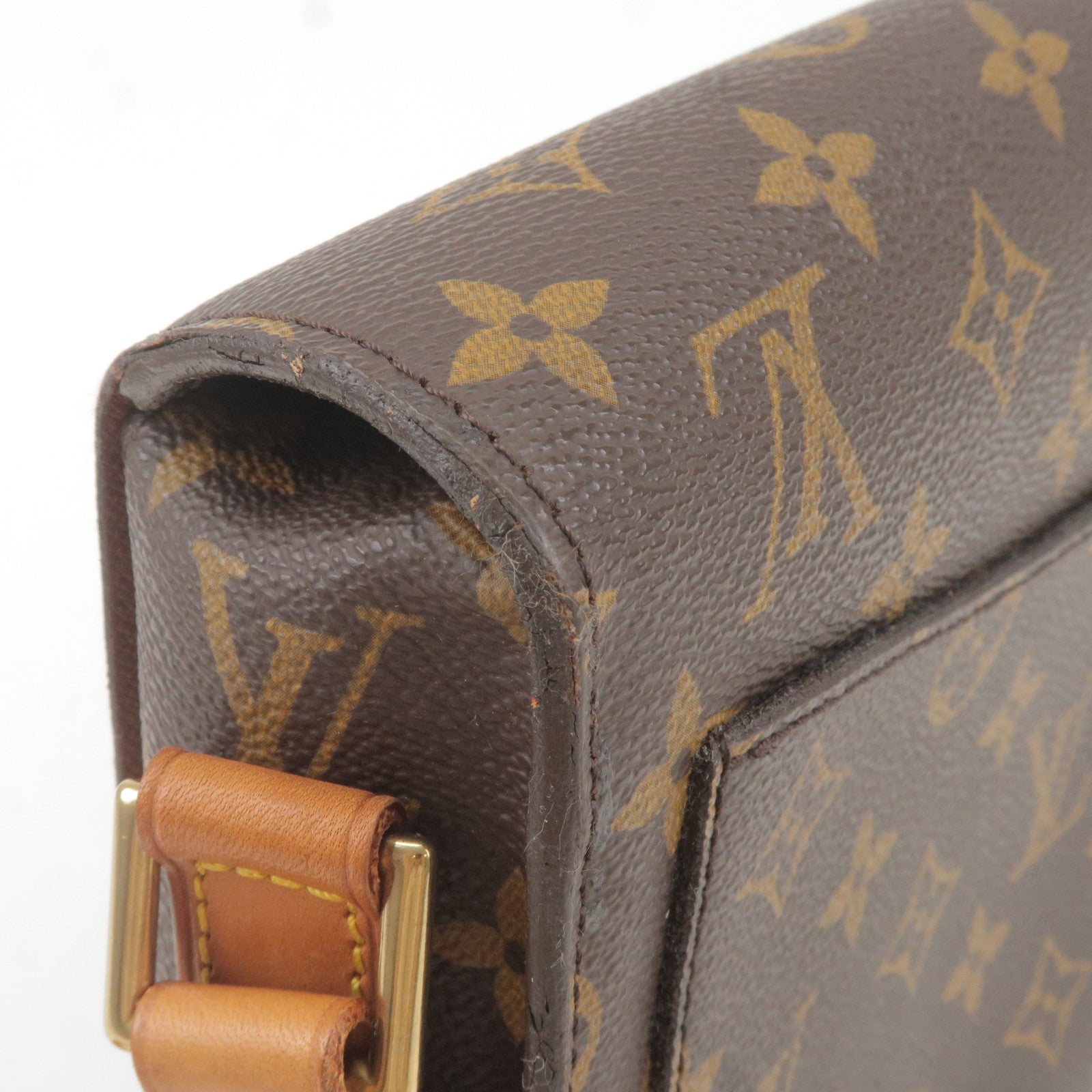 LOUIS VUITTON Monogram Shoulder Pouch Bag & Coin Case Purse Set Brown