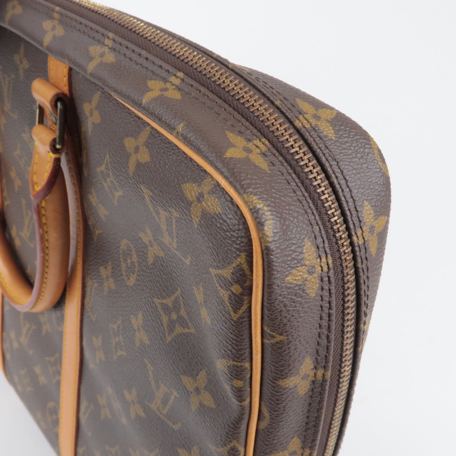 Louis Vuitton Porte Document Poyage Monogram Shoulder Bag Canvas Brown in  2023