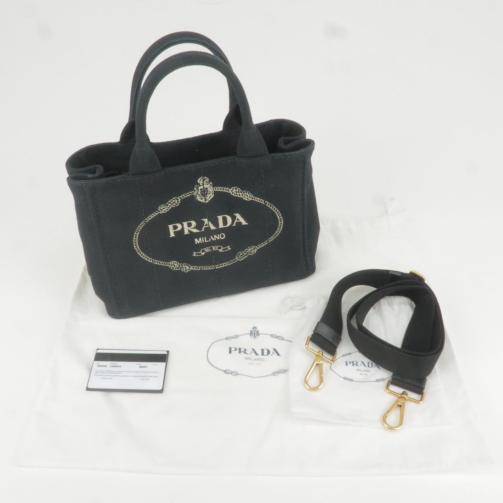 52wv PRADA - Shoulder - 2Way - Black - Mini - Bag - Canapa