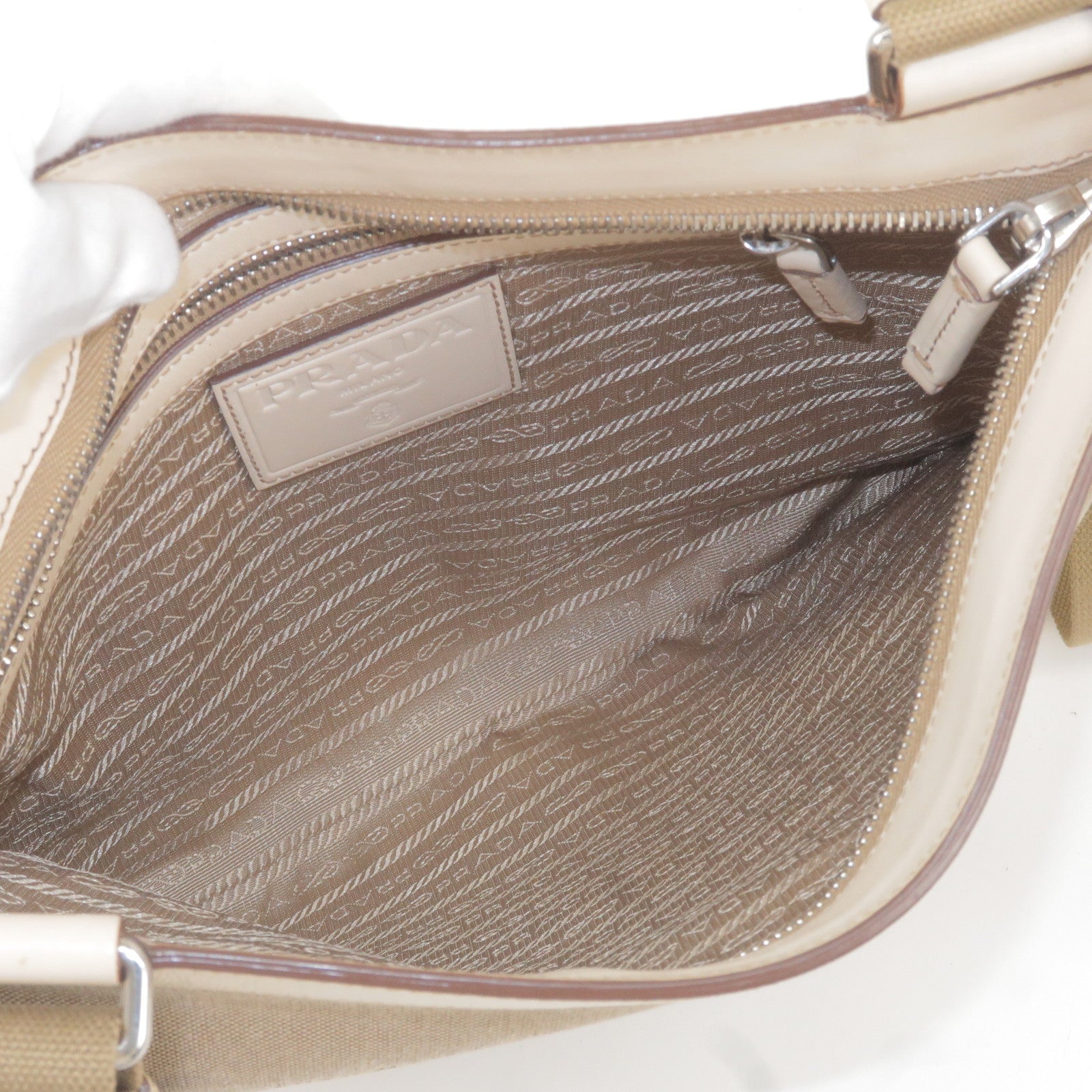 Prada Saffiano Leather Shoulder Bag, Beige