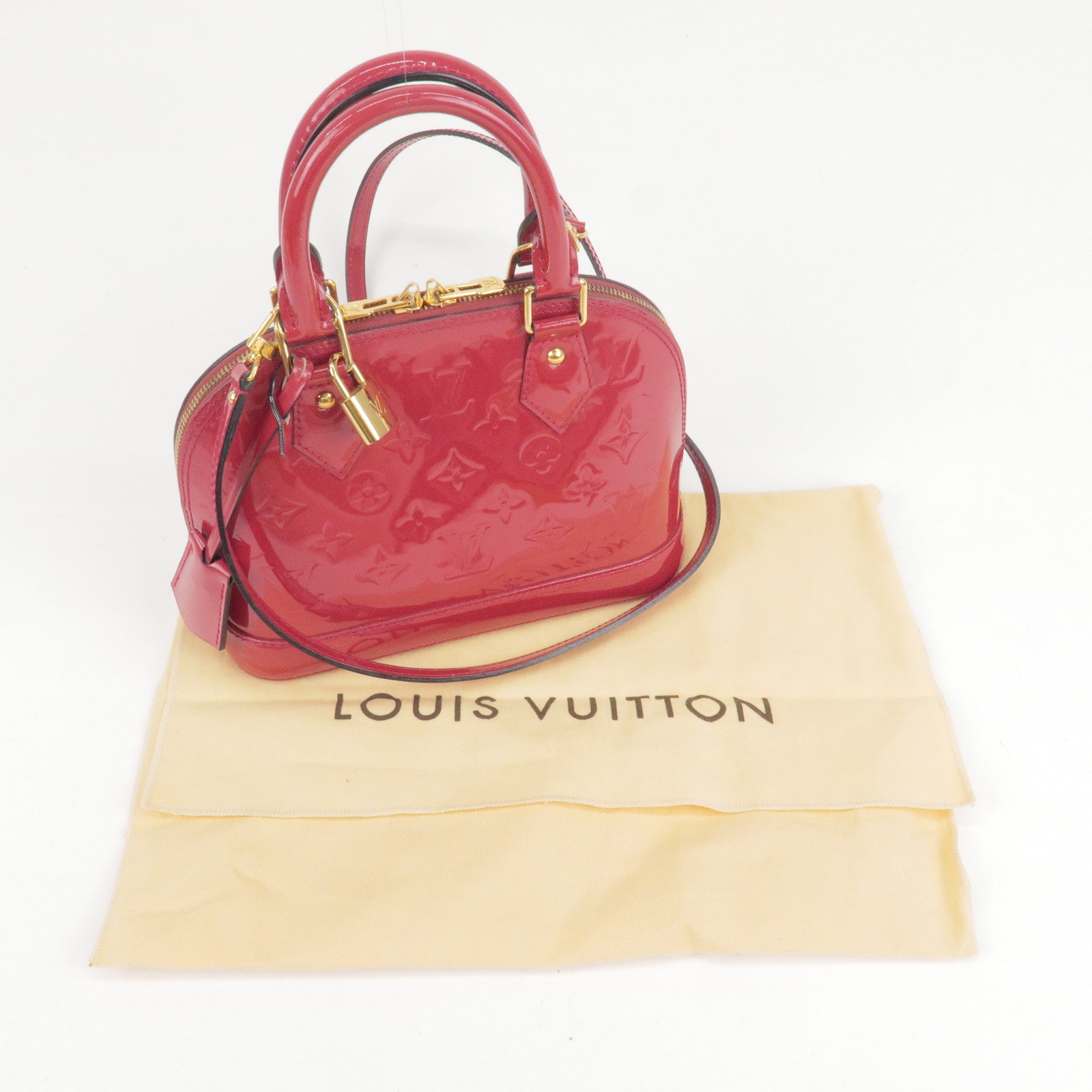 Louis Vuitton Vert Olive Monogram Vernis Alma BB w/ Strap - shop 