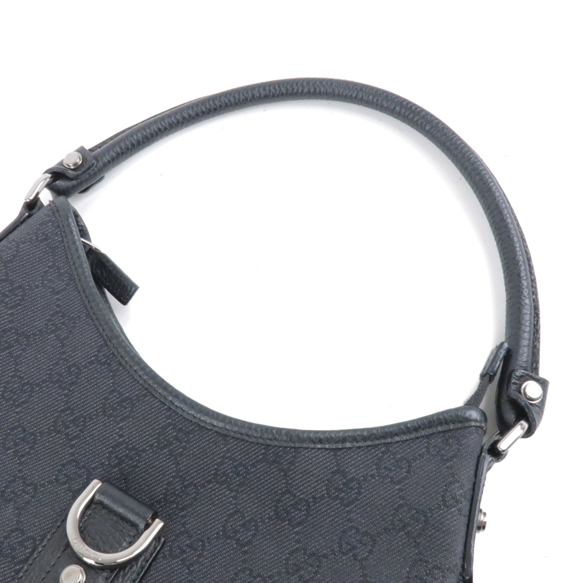 GUCCI GG Marmont Leather Top Handle Shoulder Bag Black 442622
