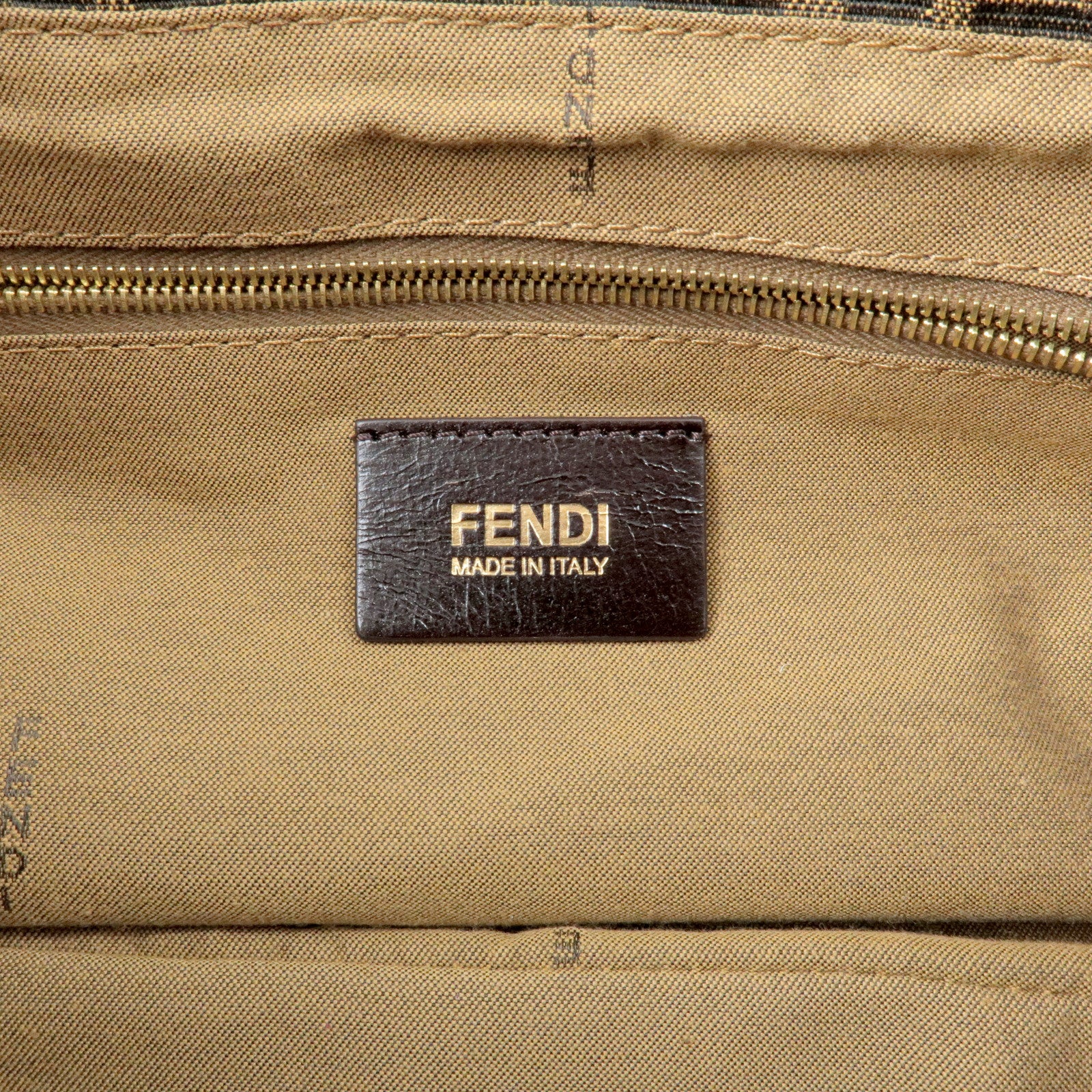 8BR436 – dct - Khaki - Zucca - FENDI - Bag - ep_vintage luxury Store - Brown fendi ff logo sandals item - Leather - Shoulder - Canvas