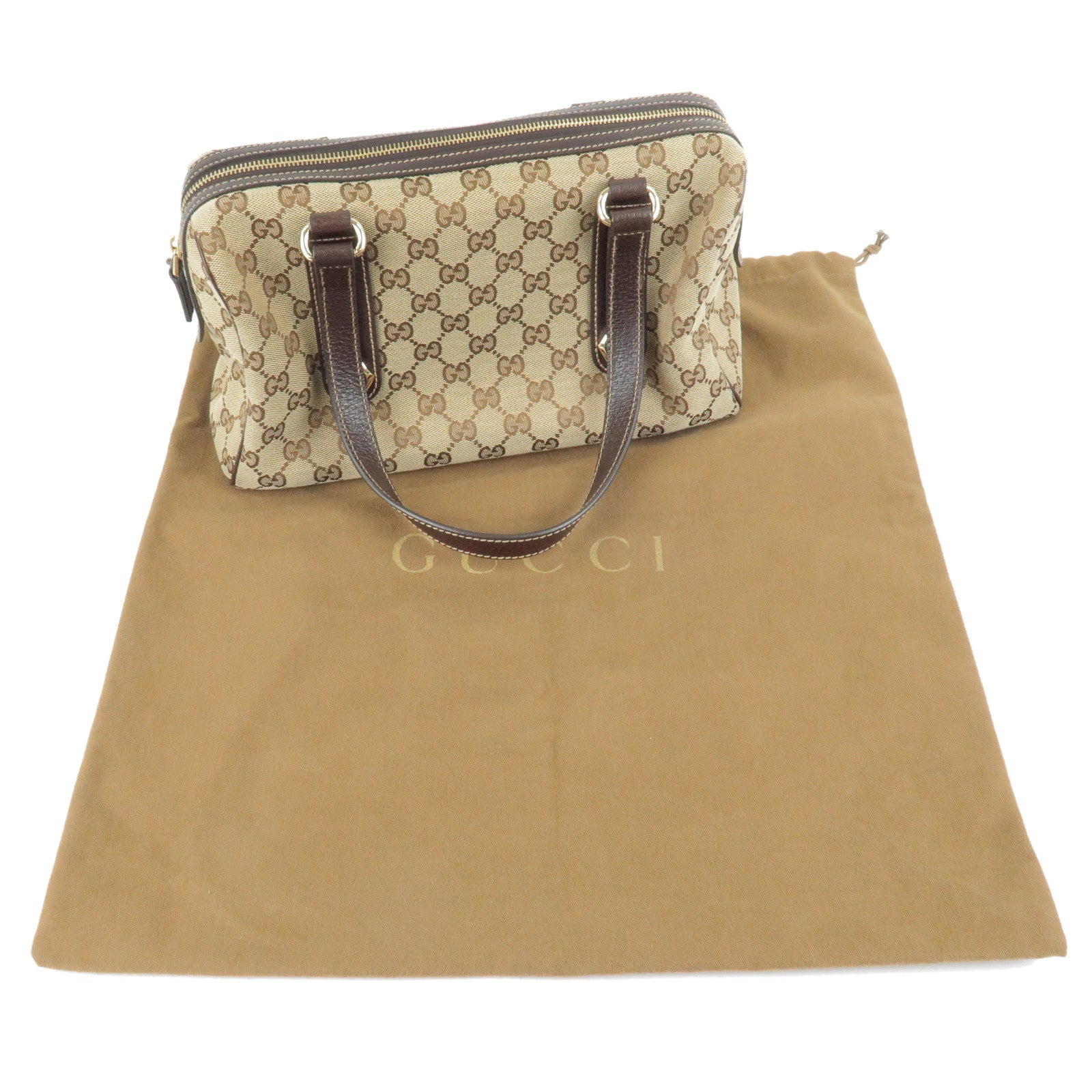 Gucci Brown GG Canvas Abbey Boston Bag Beige Dark brown Leather Cloth  Pony-style calfskin Cloth ref.403732 - Joli Closet