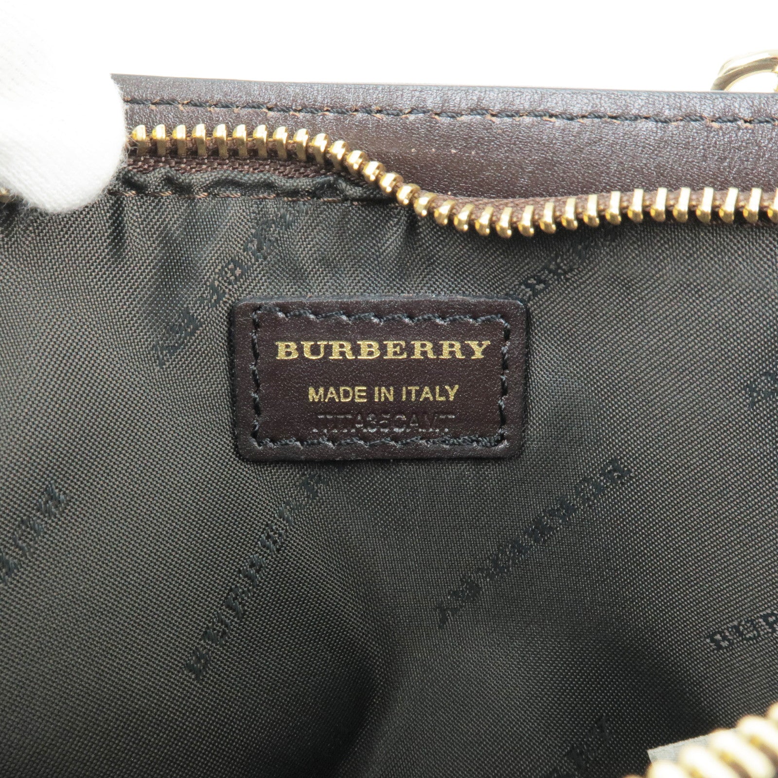 Burberry Boston Bag Brown Pvc