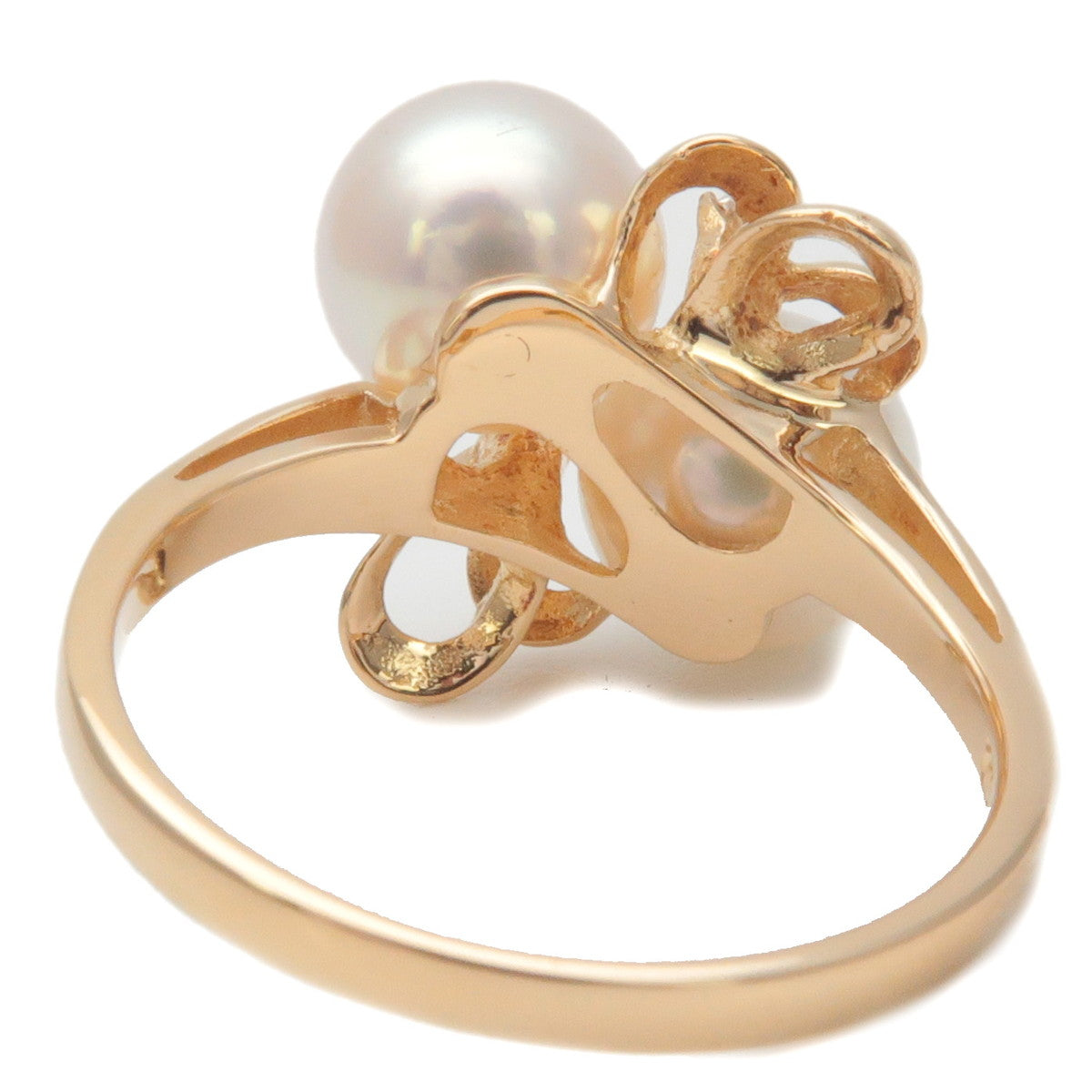 TASAKI-2-Pearl-2-Diamond-Ring-K18-Yellow-Gold-US5.5-6-EU51.5 – dct