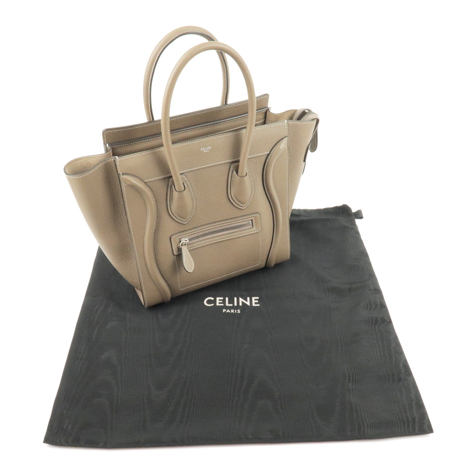 Celine Triomphe Macadam small monogram nylon cosmetic makeup bag pouch black