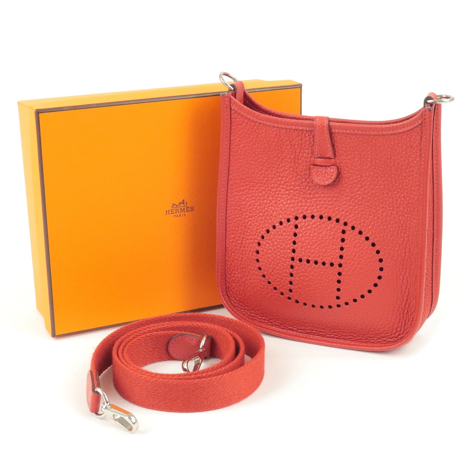 HERMES 'Shoulder' bag in orange taurillon clémence leather - VALOIS VINTAGE  PARIS