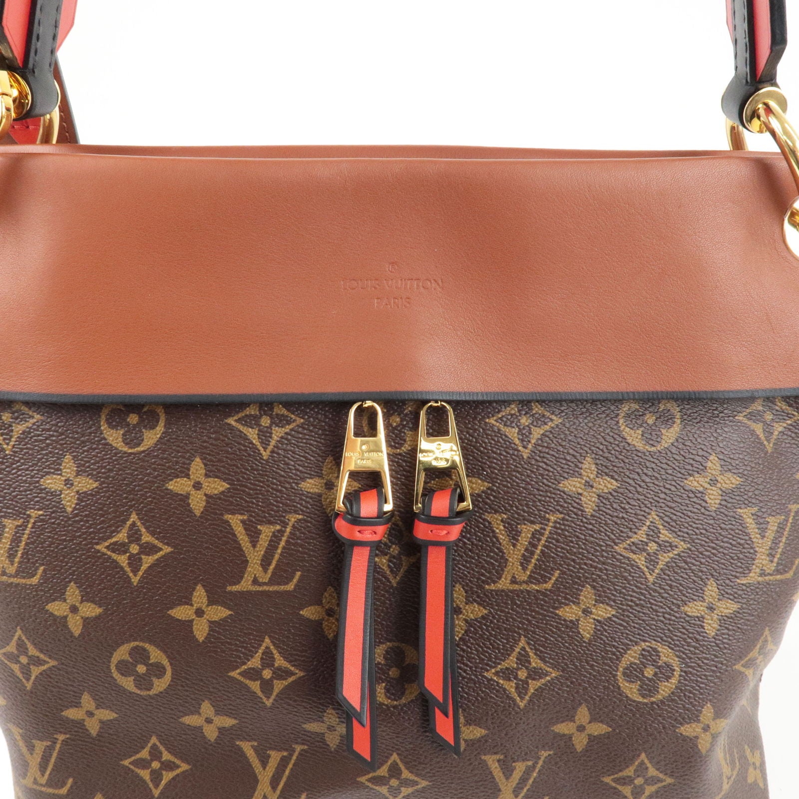 Gorgeous Authentic Louis Vuitton Tuileries Besace Carmel Red Hobo Tote Bag