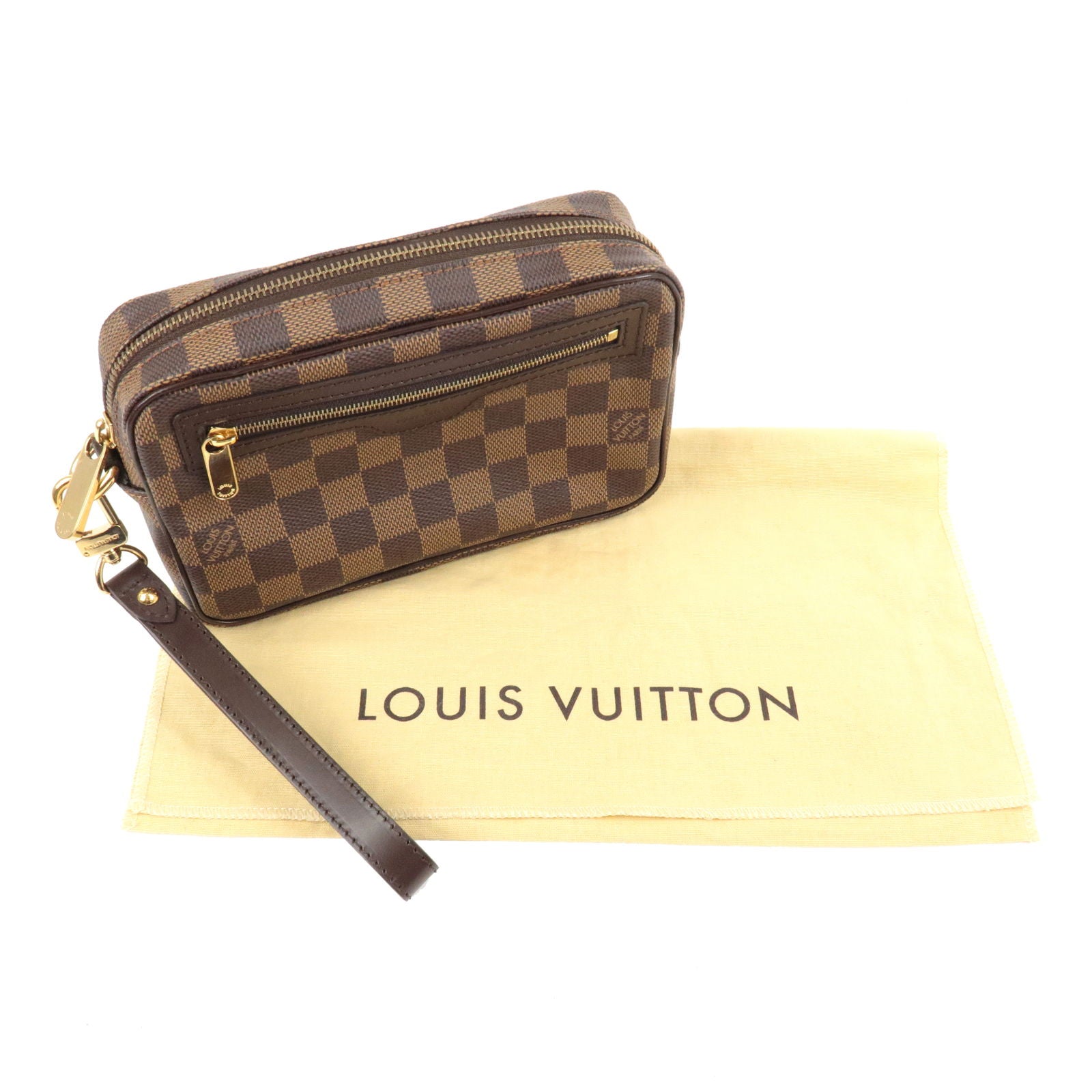 Louis Vuitton, Bags, Authentic Louis Vuitton Monogram Denim Pochette Sac  Plat Pouch Clutch