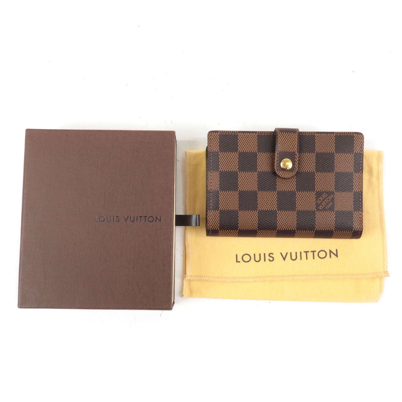 LOUIS VUITTON Card holder Brown leather LV logo H9/L11,5…