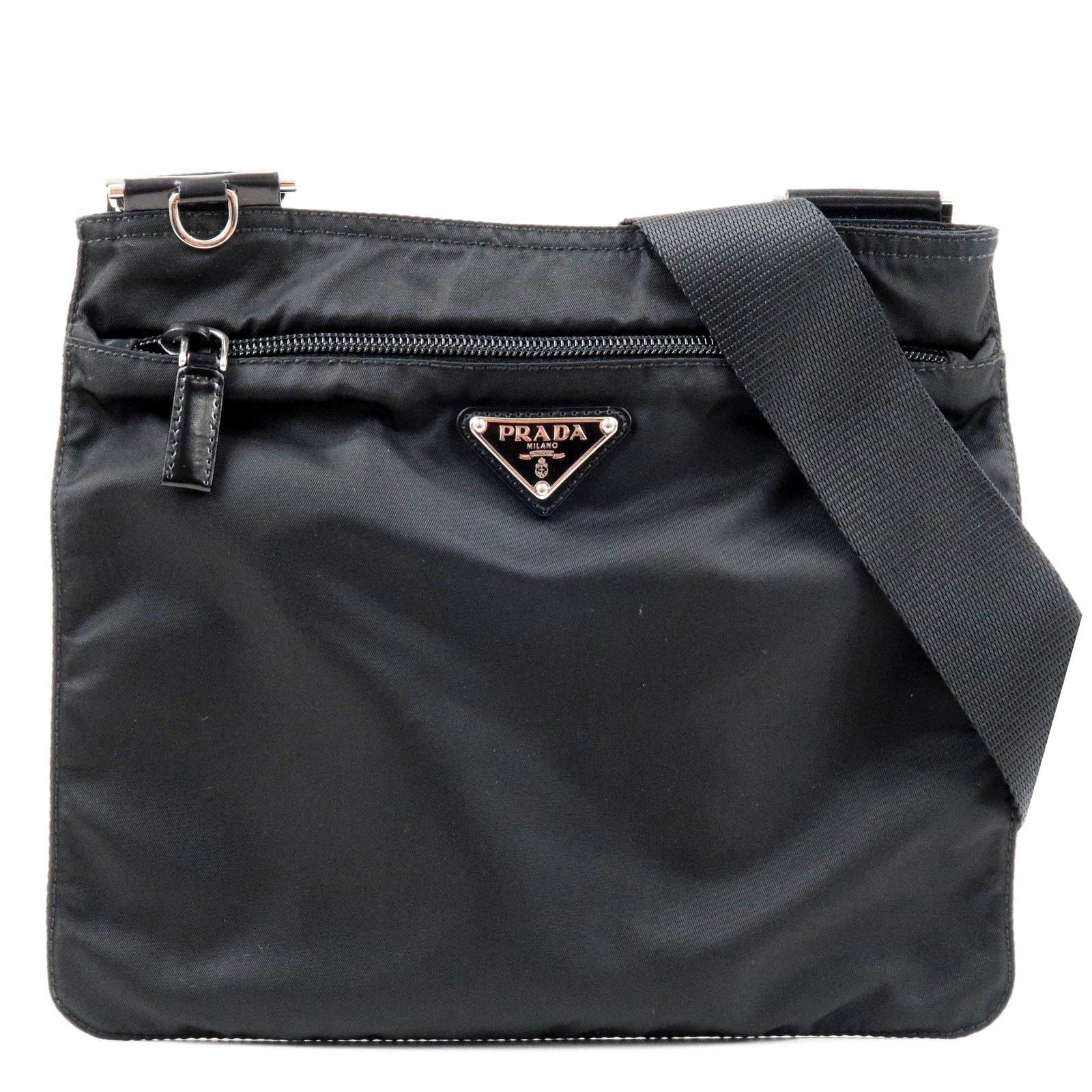 PRADA-Logo-Nylon-Leather-Crossbody-Shoulder-Bag-NERO-Black-BT0420 – dct ...