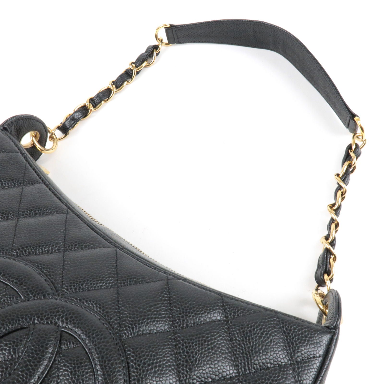 CHANEL Matelasse Turn Lock Chain Shoulder Bag Lamb Skin Gold CC