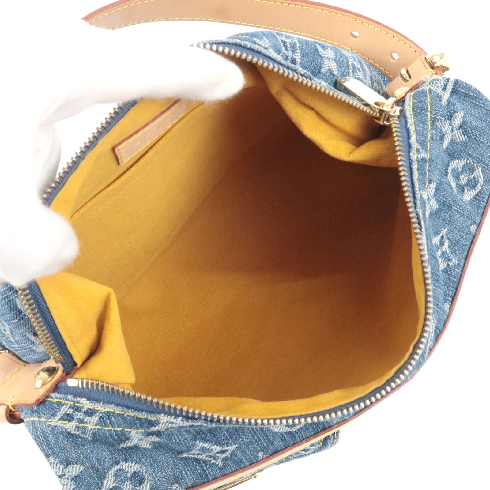 Louis Vuitton Denim Baggy PM Handbag Shoulder Bag with Dust Bag