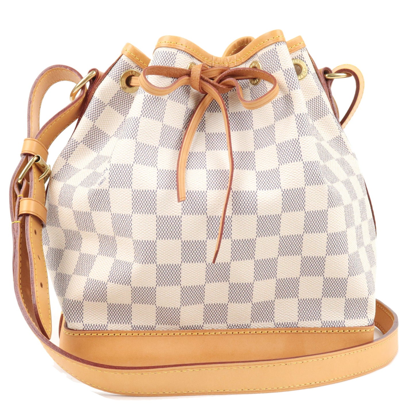 Louis Vuitton Damier Azur Bucket Messenger Bag White Pink