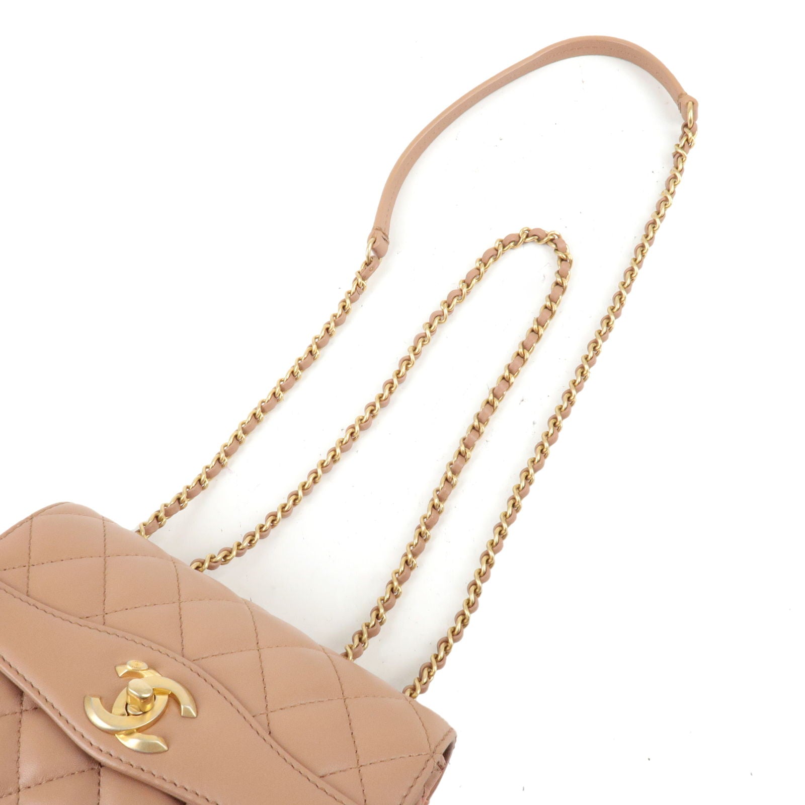 CHANEL Mini Matelasse Chain Flap Shoulder Bag Lamb Skin Black Gold Auth  cl041 Golden ref.584596 - Joli Closet