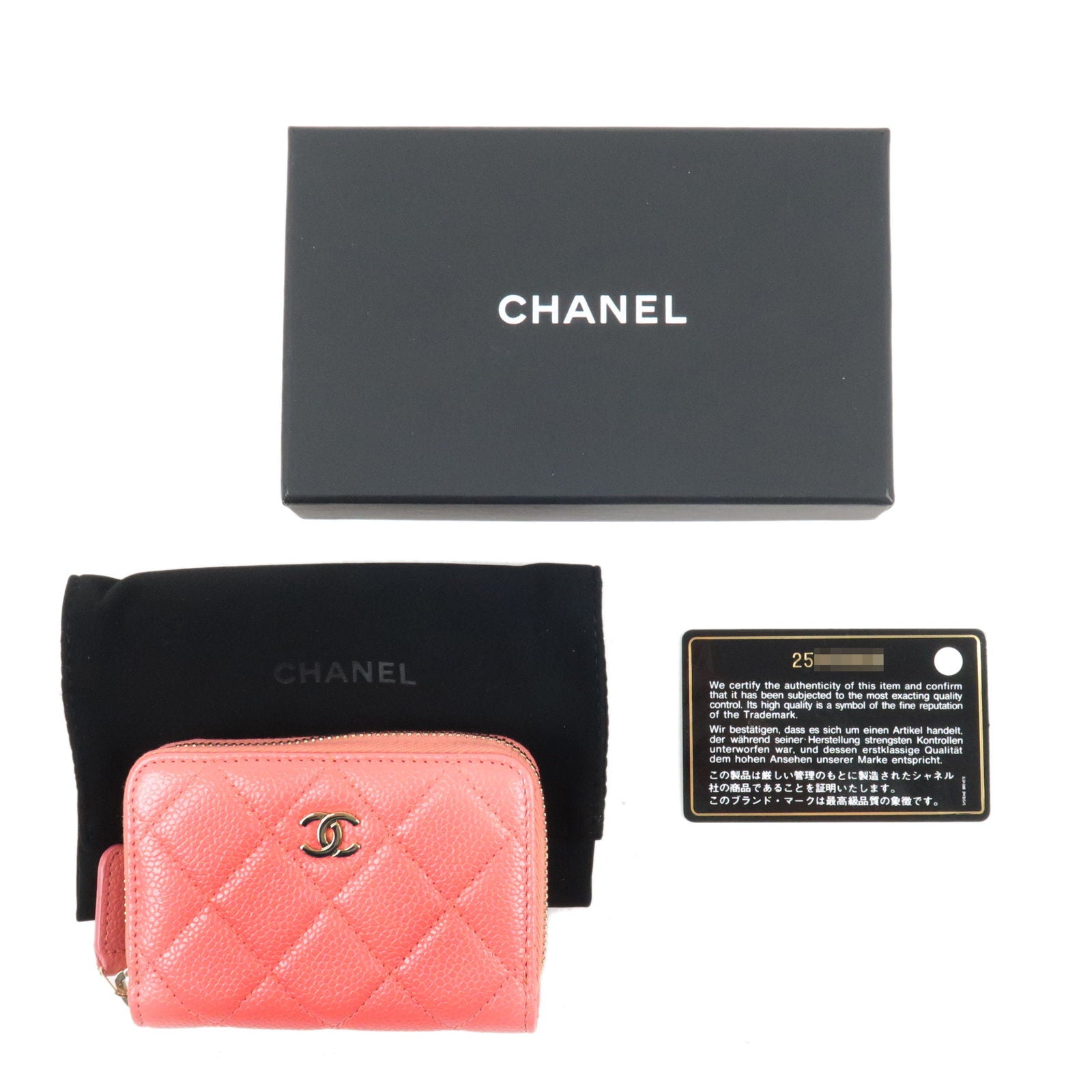 Authentic pre-owned Chanel zippy key cle coin purse card holder