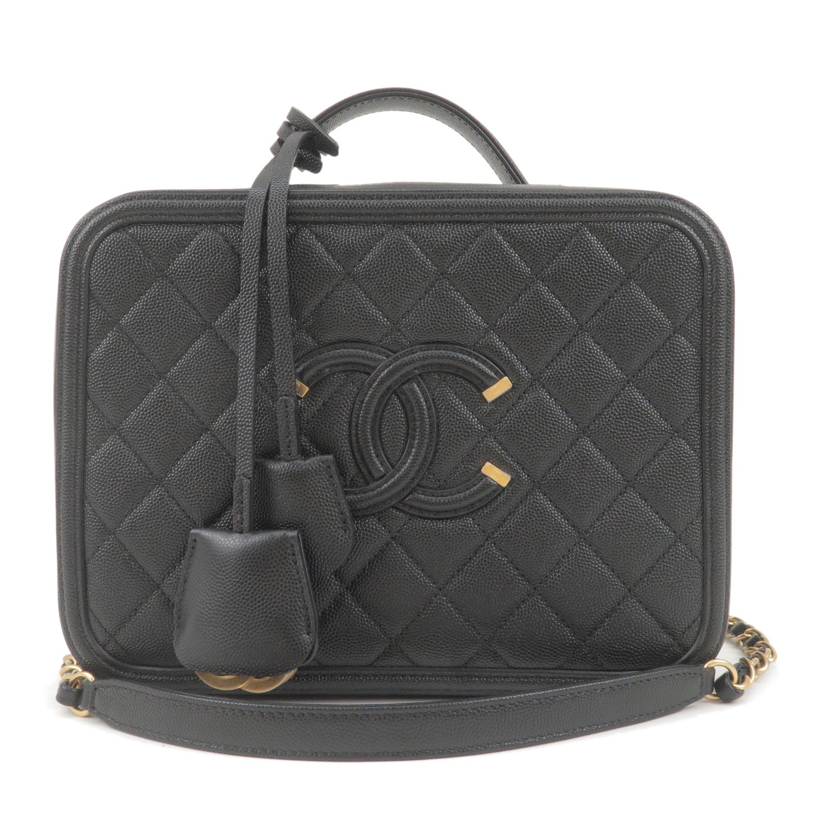 Chanel Pre-owned CC Filigree Vanity Bag - White