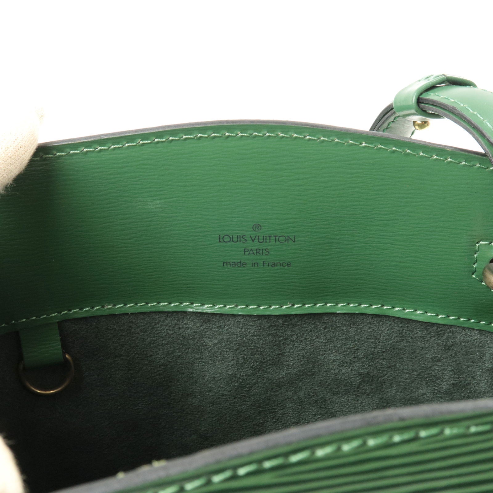 Louis Vuitton Vintage Green Epi Leather Cluny Bag // Available in store!