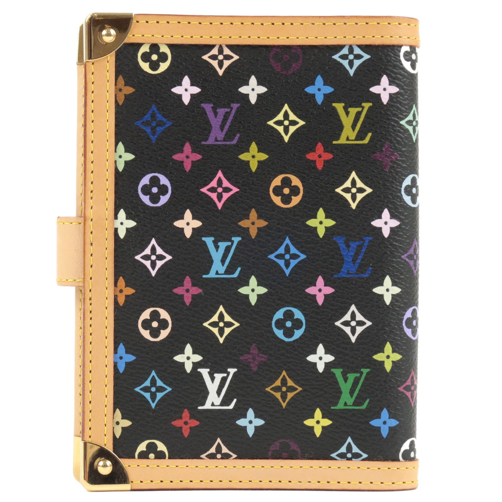 Authentic Louis Vuitton Agenda PM notebook cover Multicolor Black R20895