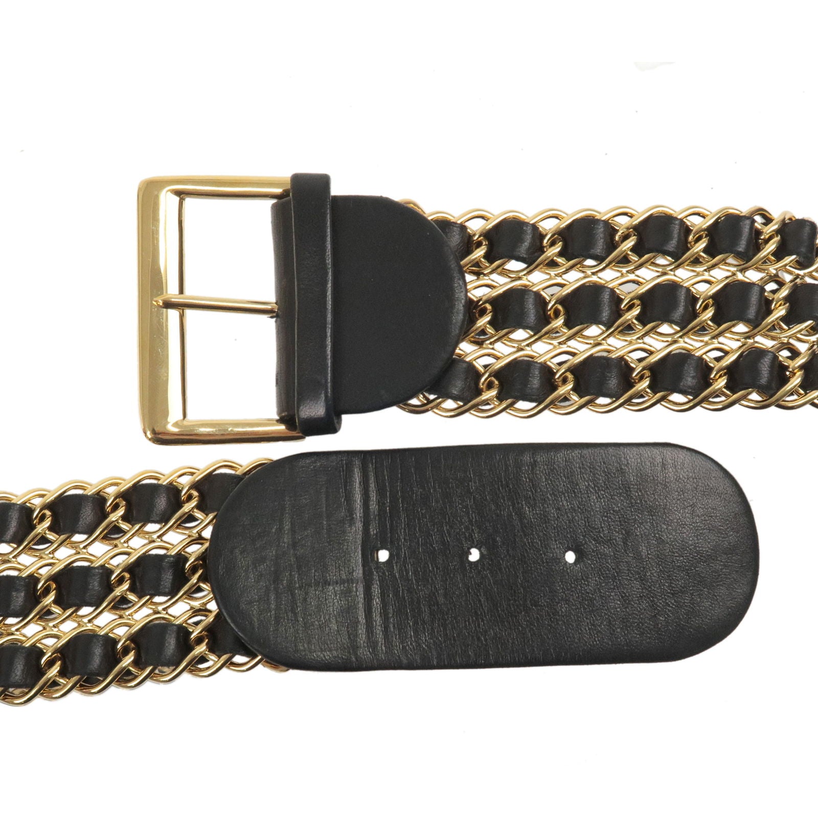 gold chanel charm belt