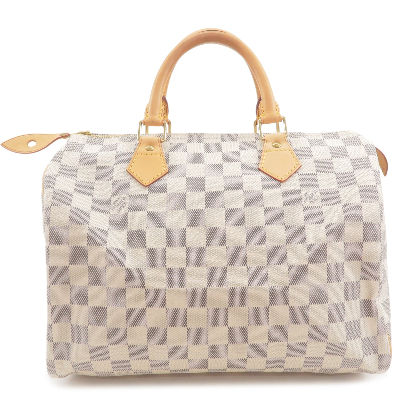 White Louis Vuitton Damier Azur Speedy 25 Boston Bag