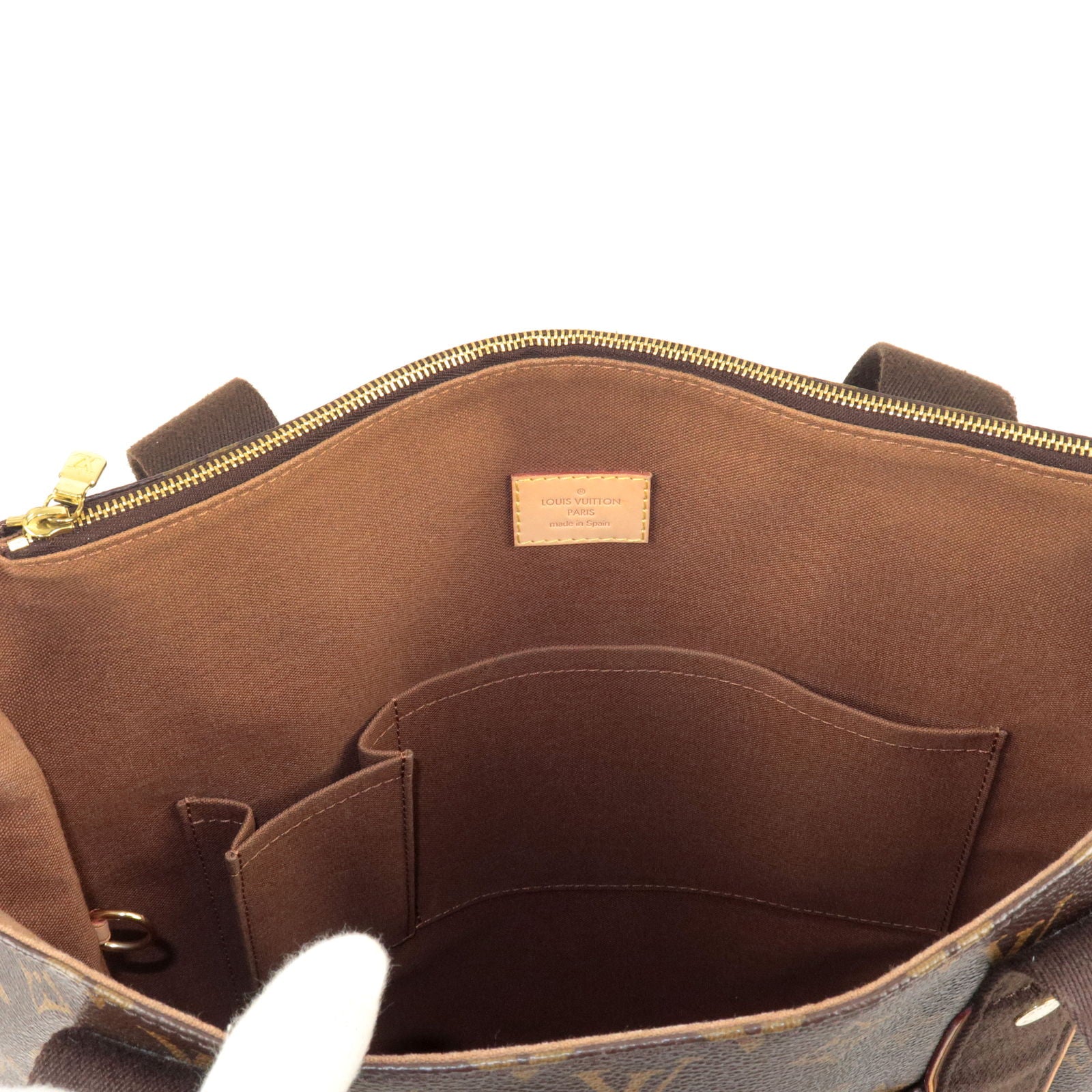 Louis+Vuitton+Cabas+Beaubourg+Tote+Brown+Canvas for sale online