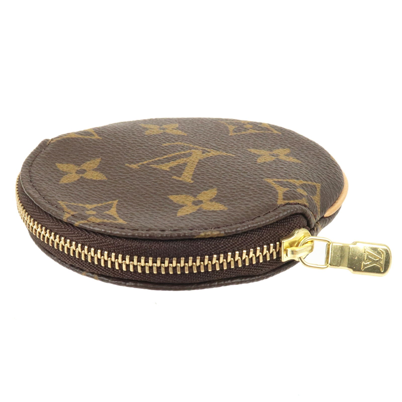 Louis Vuitton Monogram Porte Monnaie Rond M61926 Coin Case Free