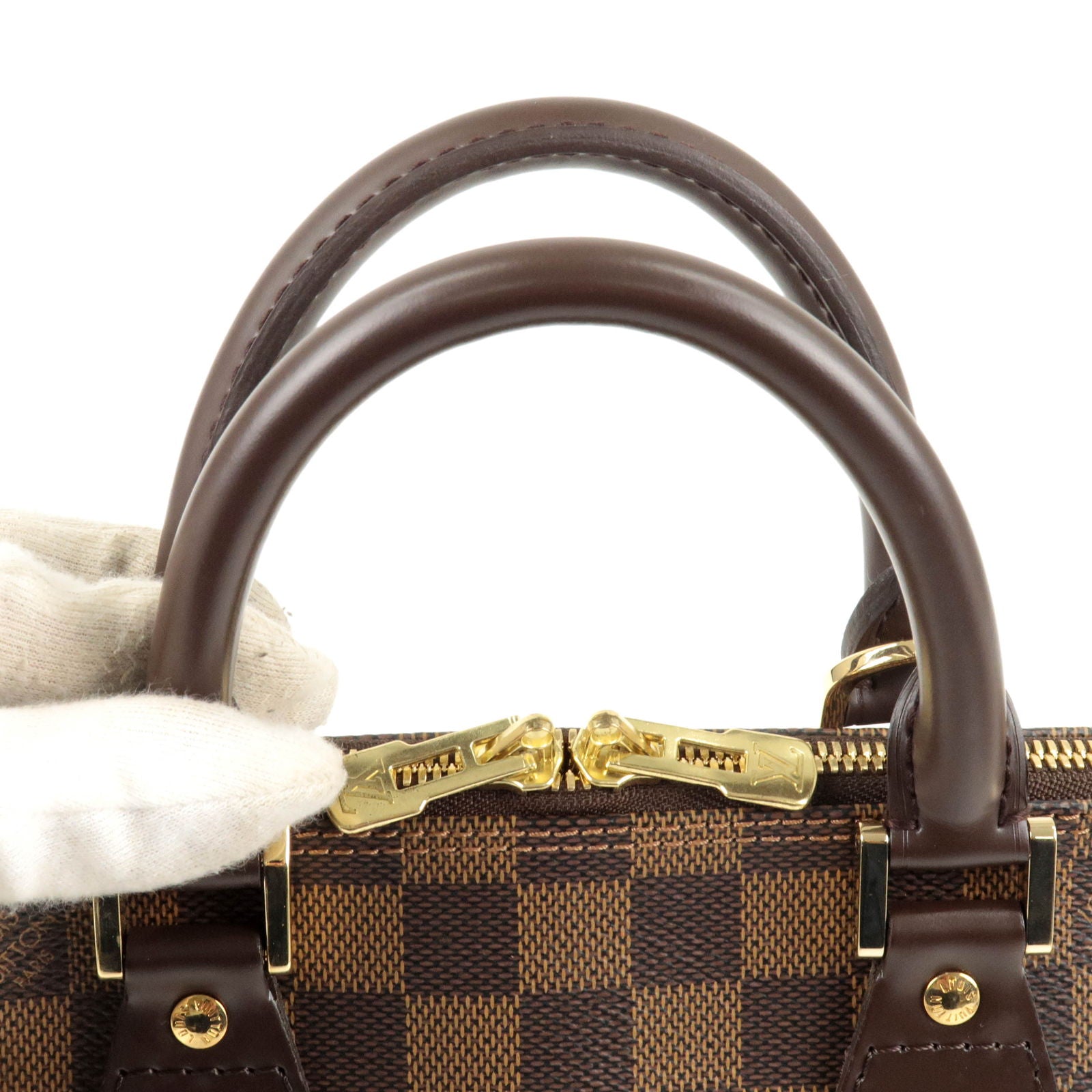 Authentic Louis Vuitton Hand Bag N51131 Alma Ebene Brown Damier