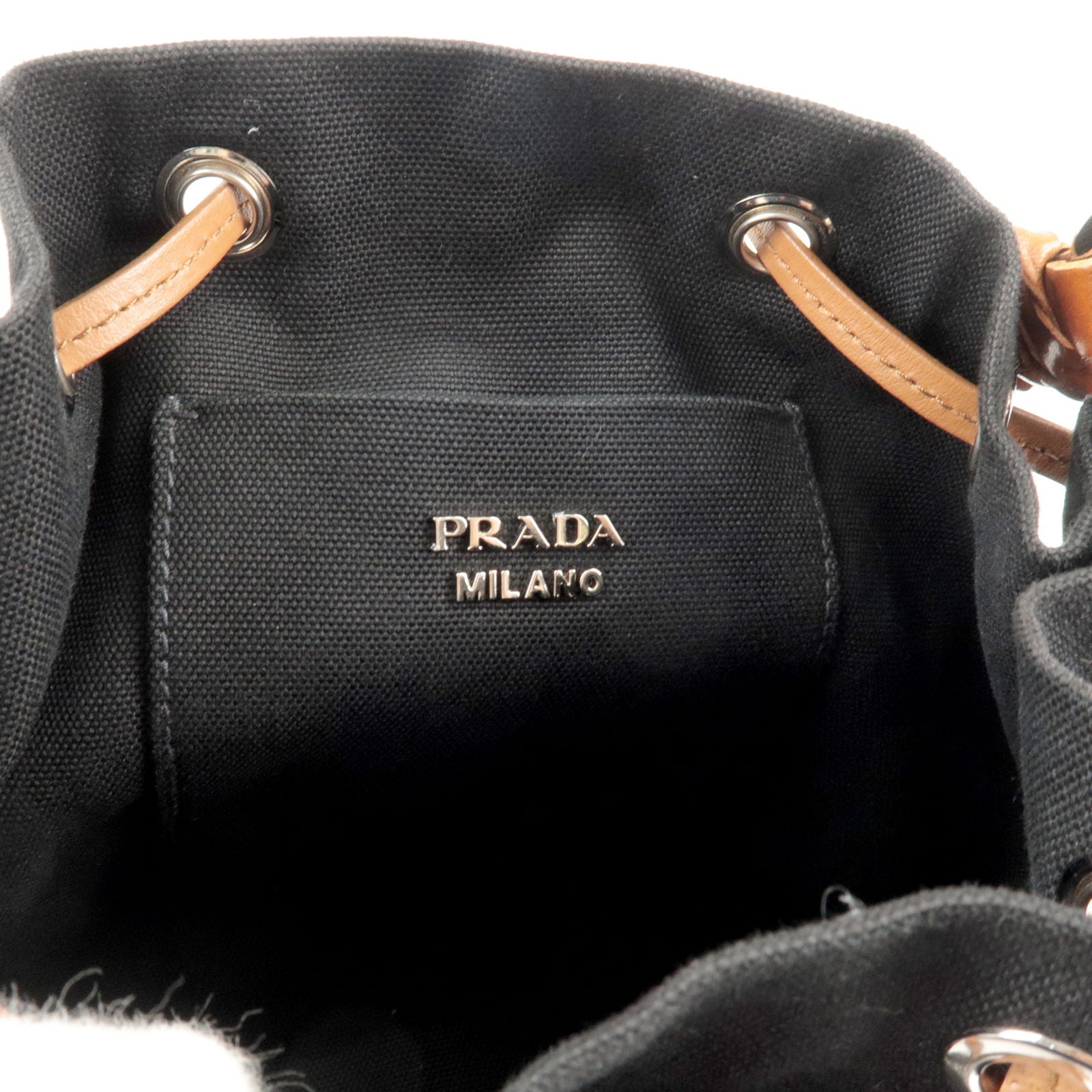 Leather - Shoulder - 1BE032 – dct - PRADA - Bag - Prada wavy stripe  playsuit Schwarz - Bucket - Black - ep_vintage luxury Store - Canvas