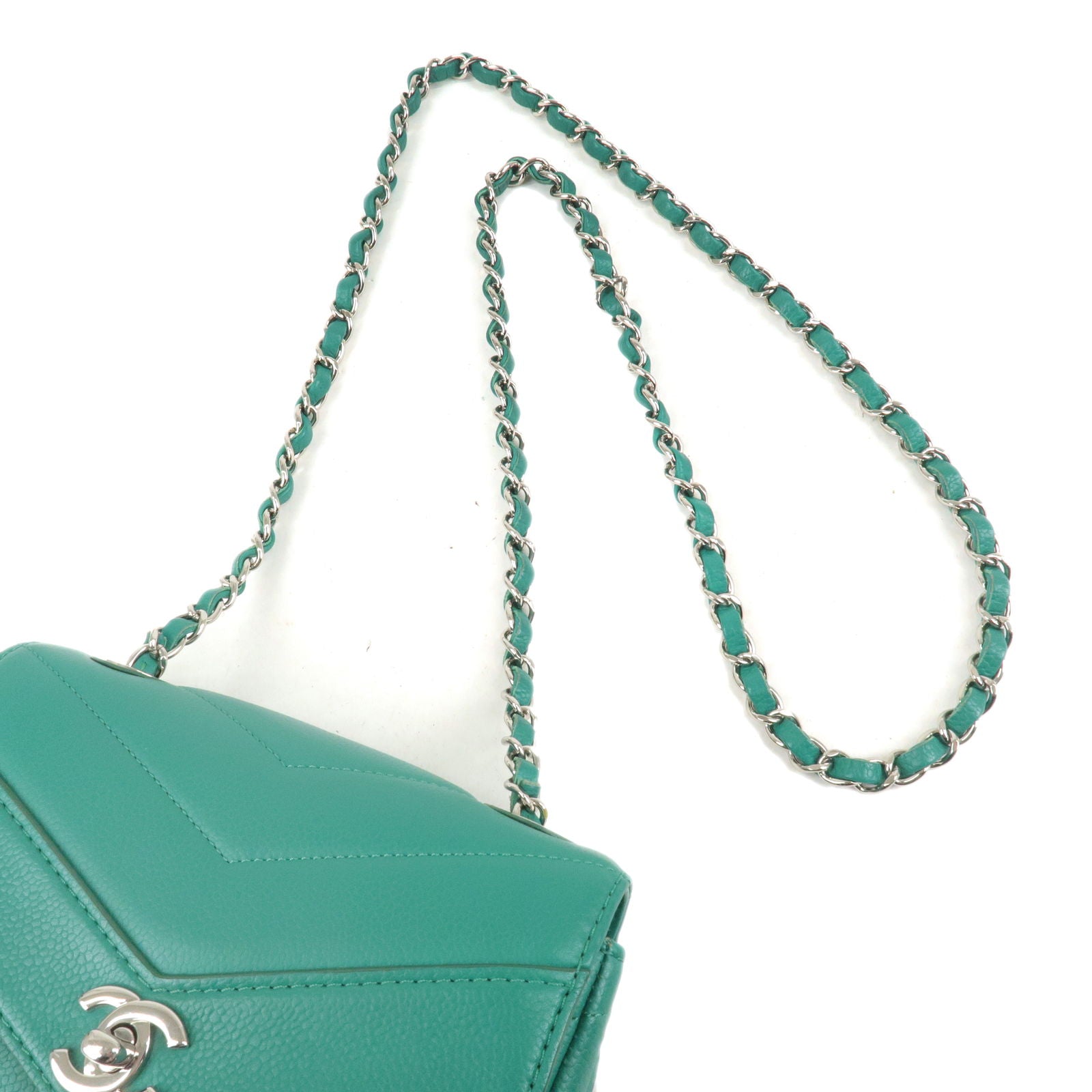 Skin - Shoulder - CHANEL - Flap - Chain - Bag - Chanel Pre-Owned 2006  bouclé skirt suit - Green – CHANEL Face Skincare - V - Stitch - Caviar