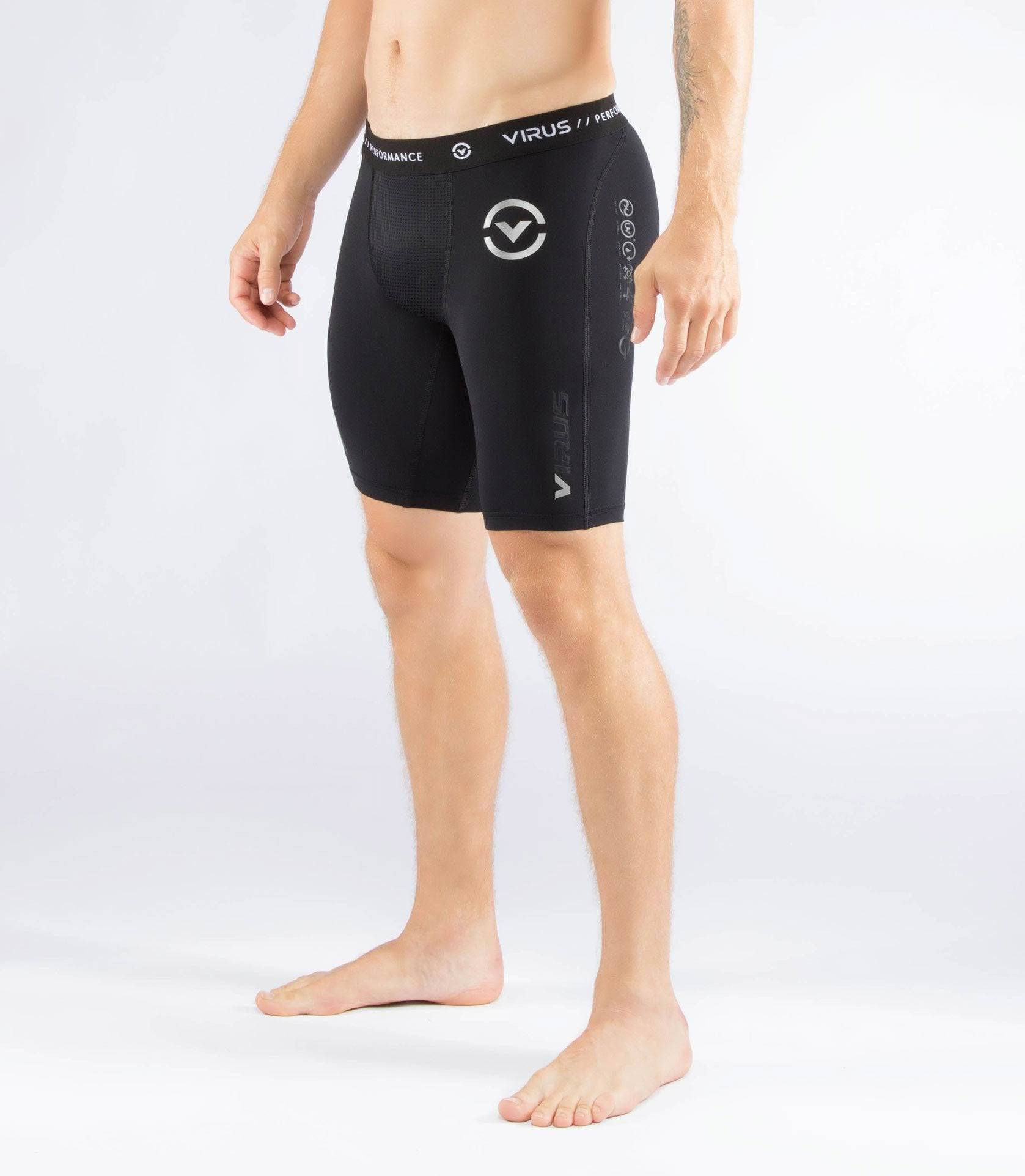 Virus Mens Stay Cool Airflow Compression Shorts - Gray - 2XL