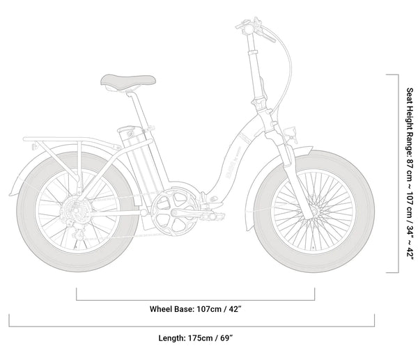 Emmo E-Mini C2 Foldable Ebike Geometry Side