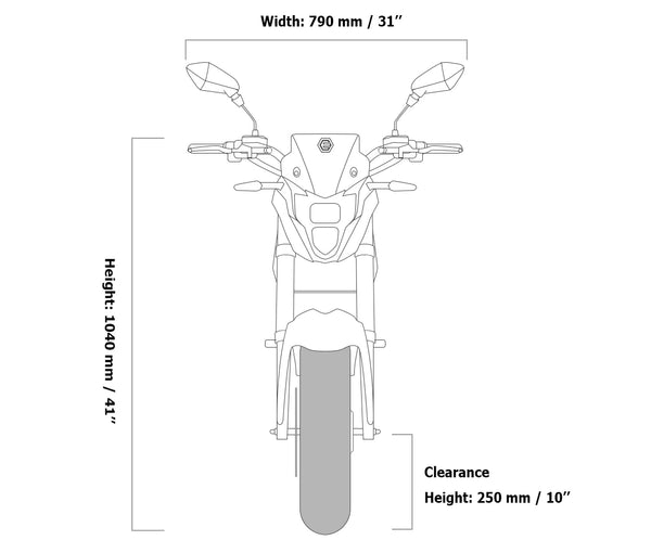 Emmo-DX-Electric-Motorcycle-EBike-Adjustable_Brake_Levers-DX-Geometry-2-Front