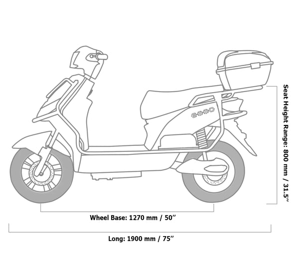 Emmo-Hornet-X-I-Electric-Scooter-Moped-EBike-geometry-side