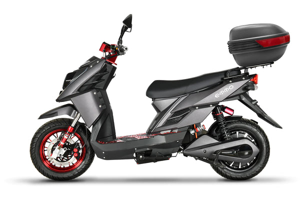 Emmo-Koogo-Electric-Scooter-Moped-EBike-Black-Side-Tailbox